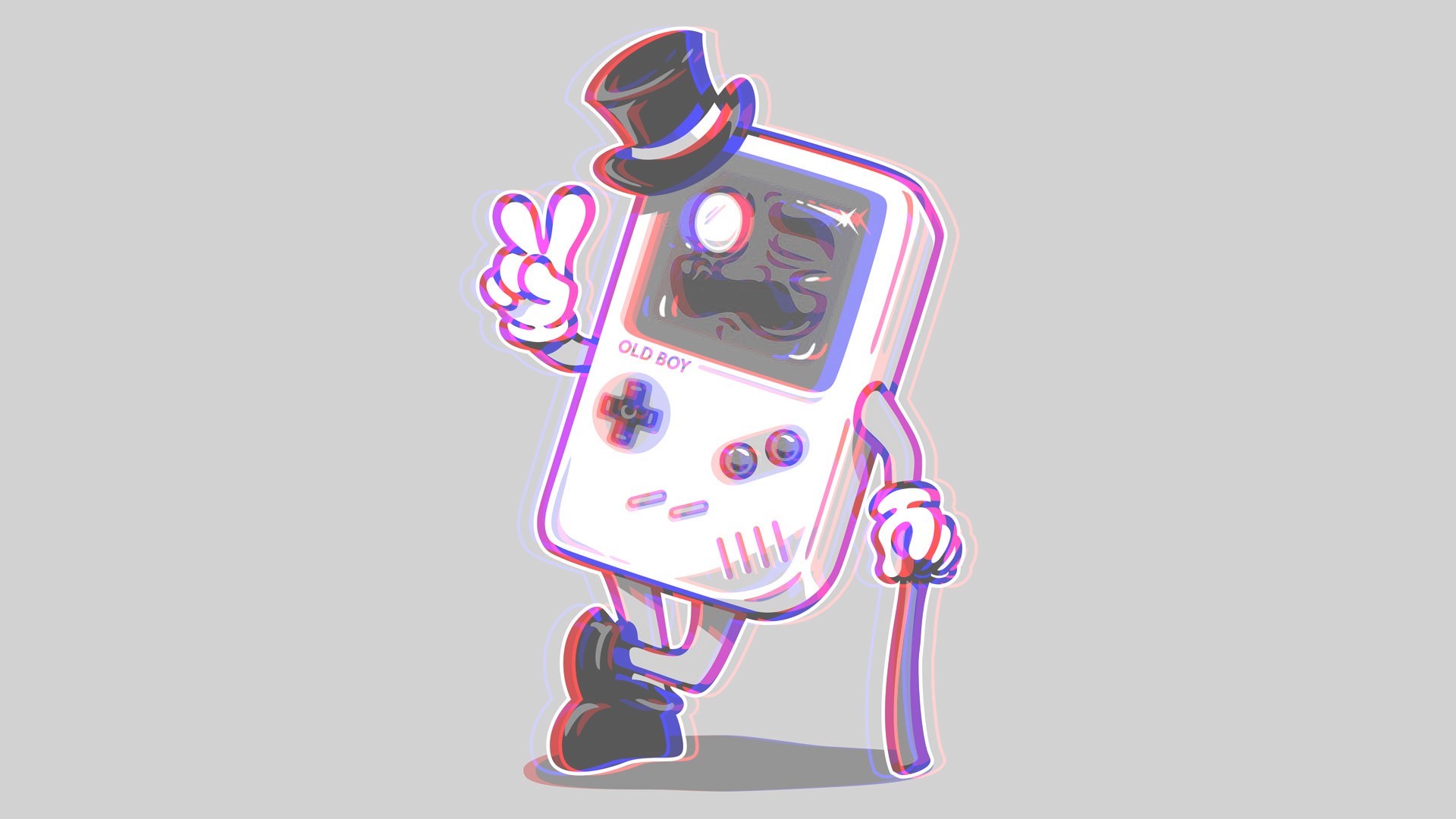 1920x1080 Preview wallpaper gameboy, anaglyph, 3d 