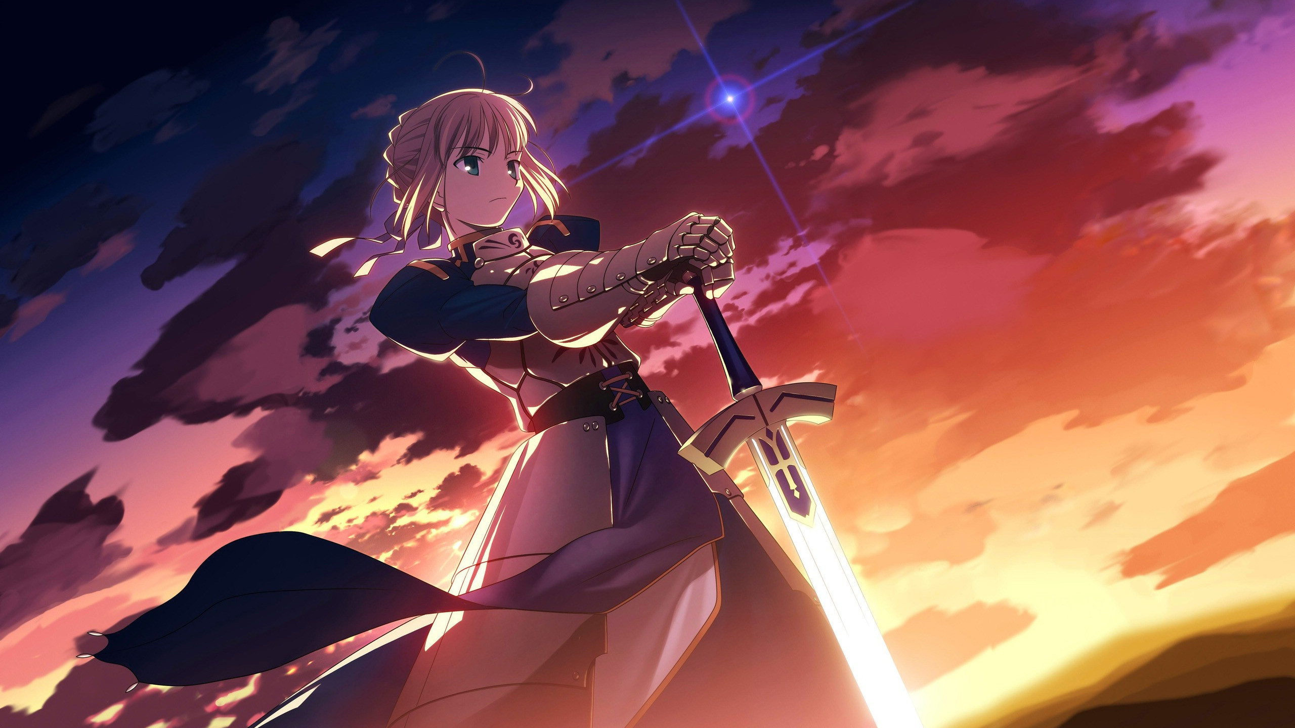 2560x1440 With his servant, Saber not ...