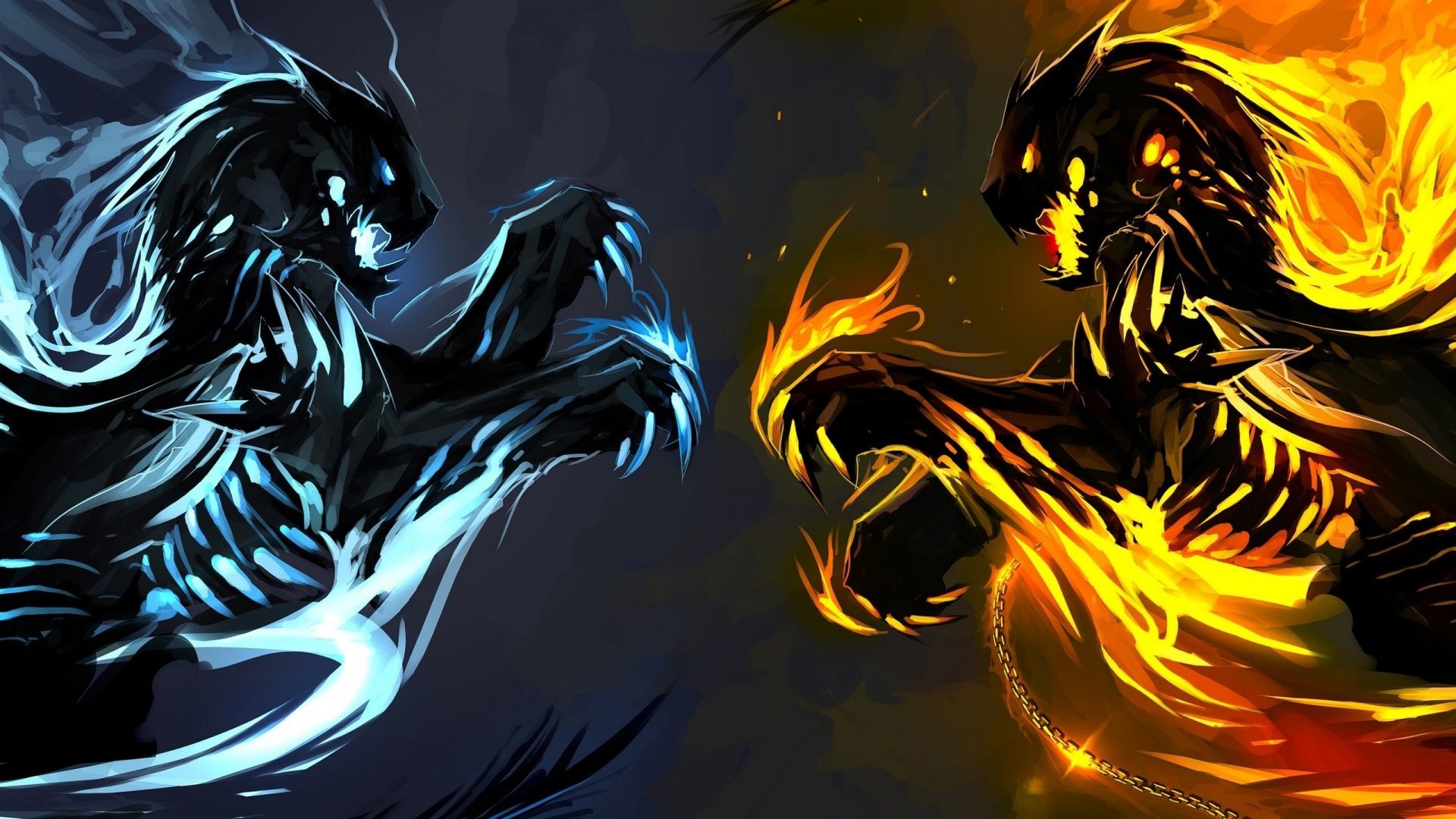 1920x1080 Ice and Fire Dragons wallpaper 2560x1440 - wsnlol