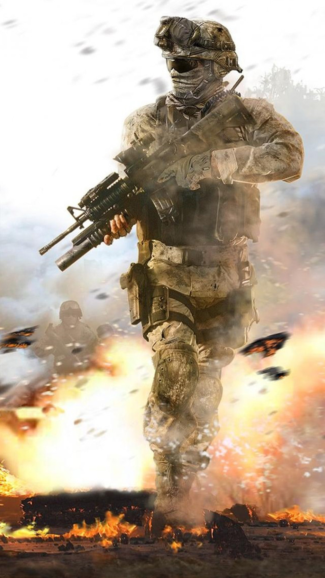 1080x1920 Fighting Soldier In Hail Of Bullets #iPhone #7 #wallpaper