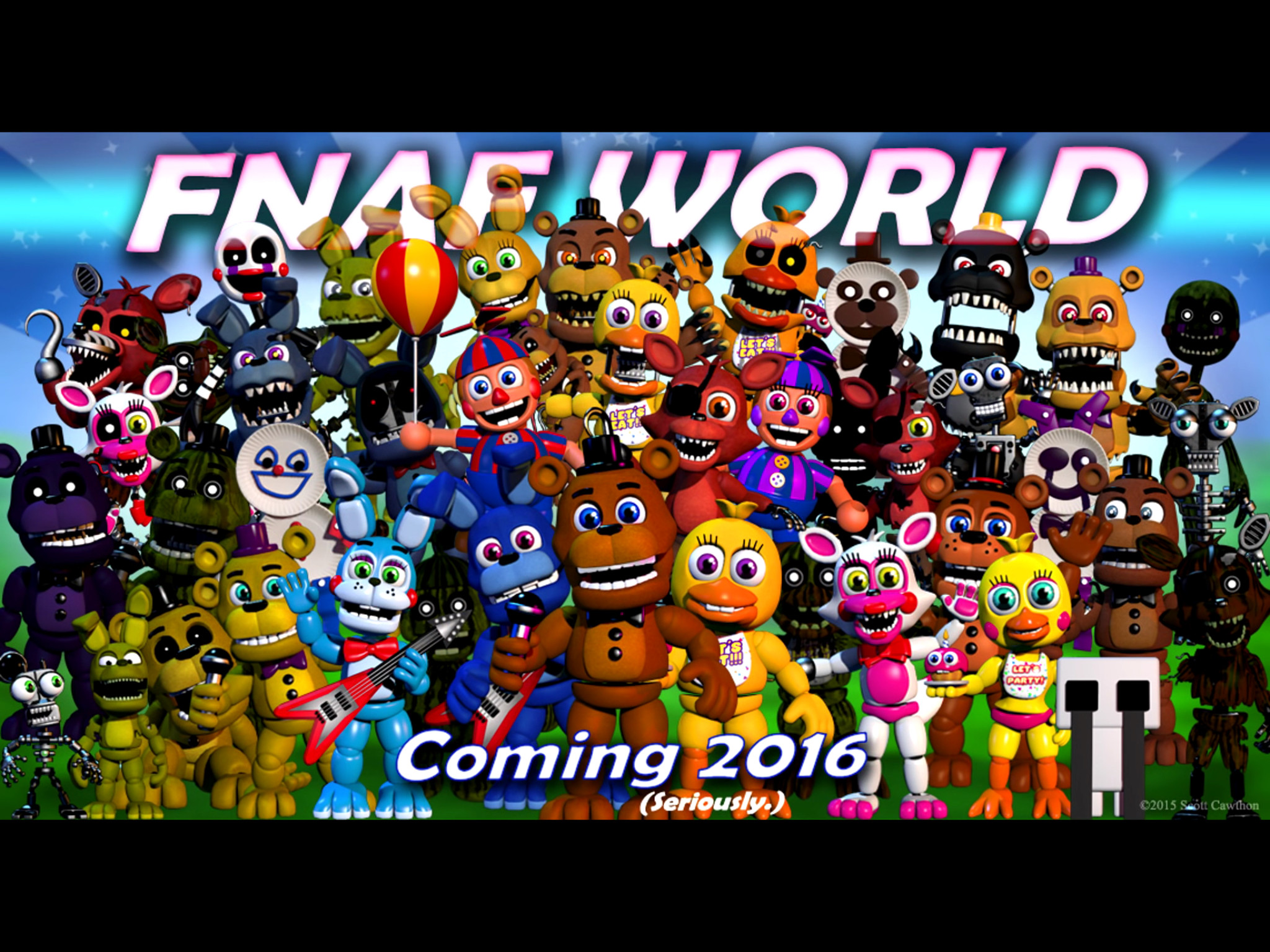 2048x1536 FNAF World characters theme songs