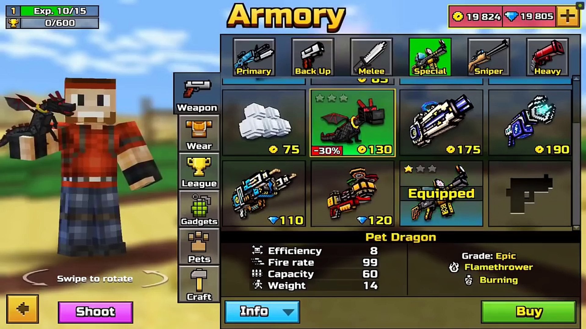 1920x1080 Pixel Gun 3D - HackMod 14.0.5 Unlimited Coins And Gems, Max Level, All Guns  (No Root) WORKING