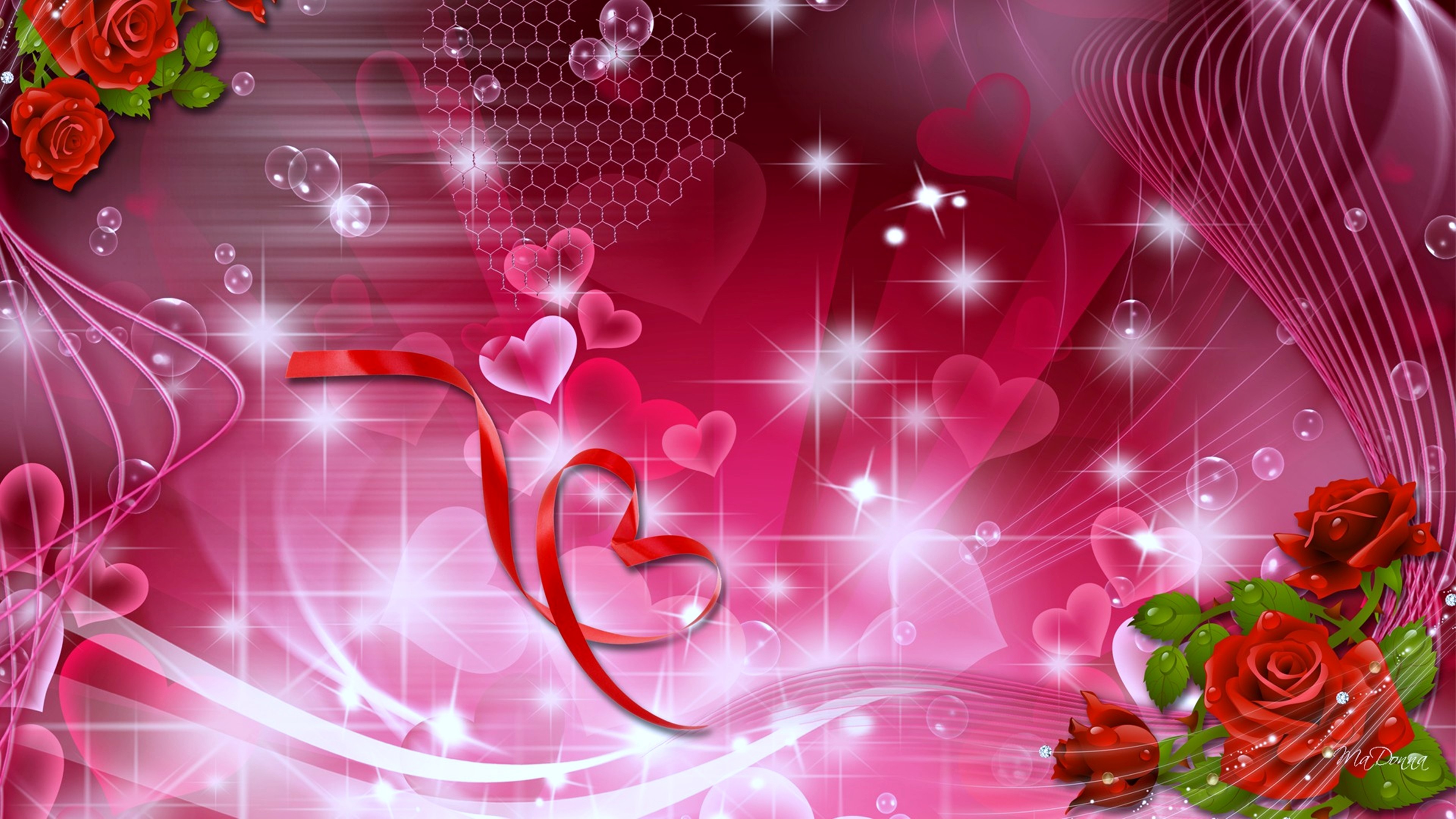 3840x2160 pink love heart hd wallpaper