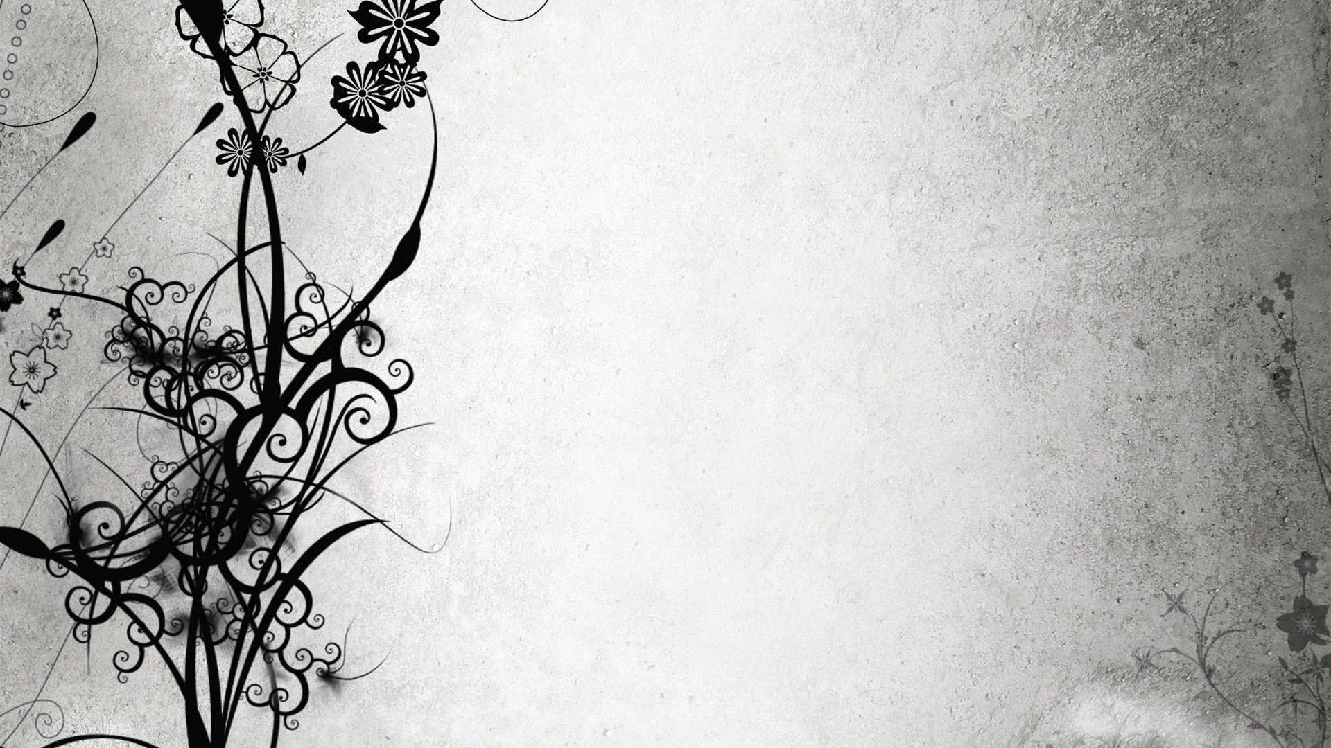 1920x1080 Abstract Black and White Flower Wallpaper