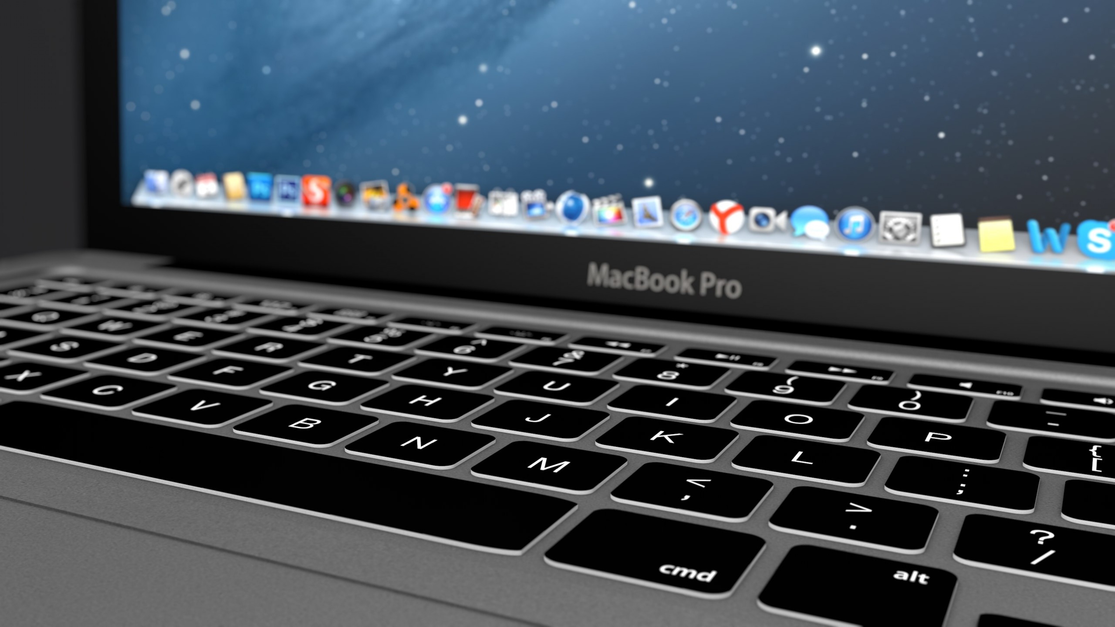 3840x2160 Preview wallpaper macbook, apple, laptop, keyboard 