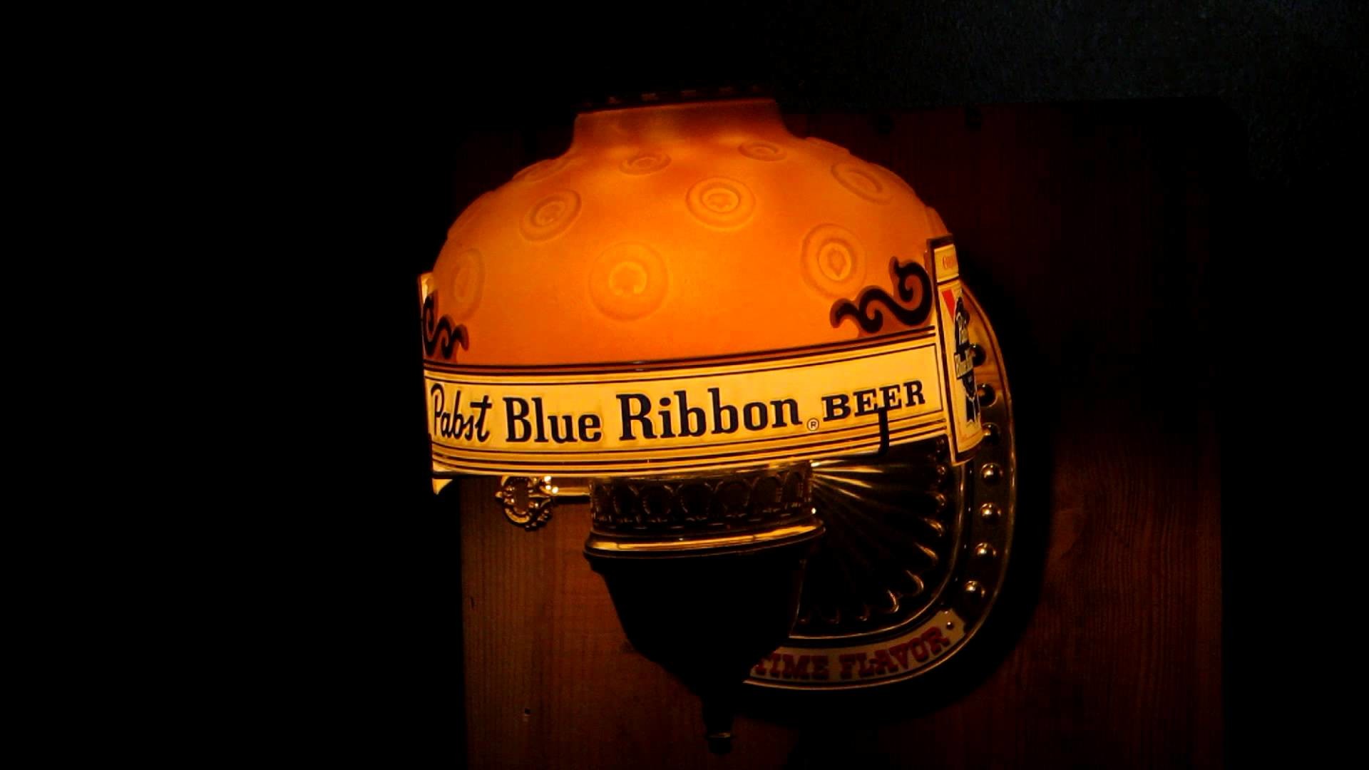 1920x1080 Vintage 1968 Pabst Blue Ribbon Old Time Flavor Beer Light Up Rotating  Motion Sign Wall Sconce Lamp