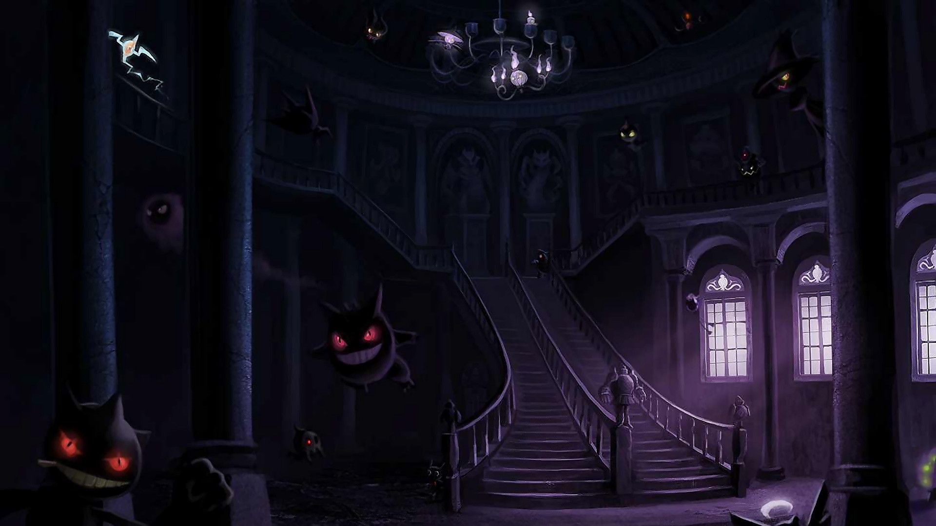 1920x1080 Lavender town pokemon ghastly gengar and other ghost type wallpaper