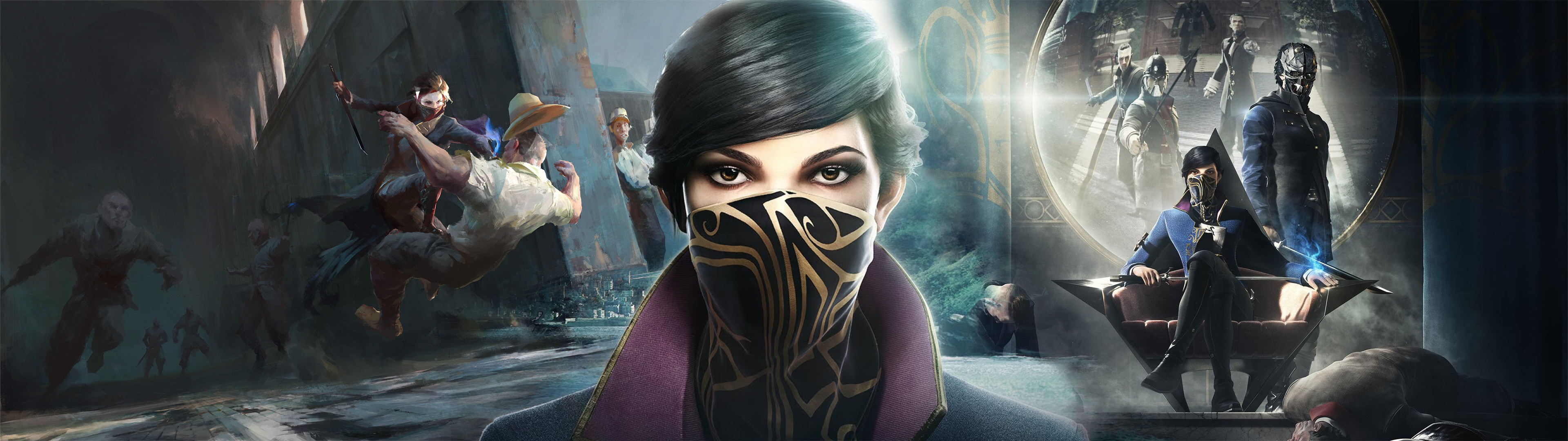 3840x1080 ... Dishonored 2 Dual Screen Wallpaper by Lariatura