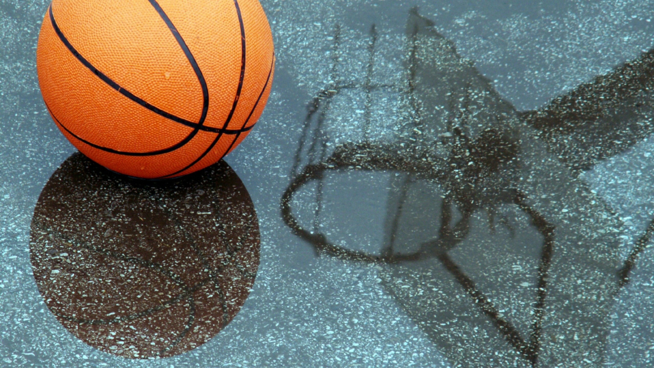 2560x1440 Preview wallpaper basketball, pool, reflection 