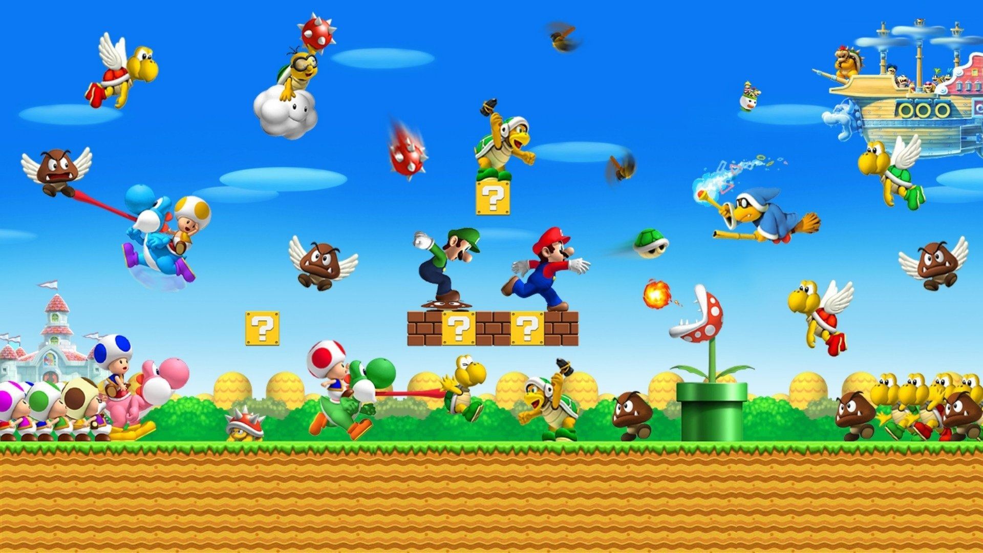 1920x1080 Funny game super mario backgrounds.