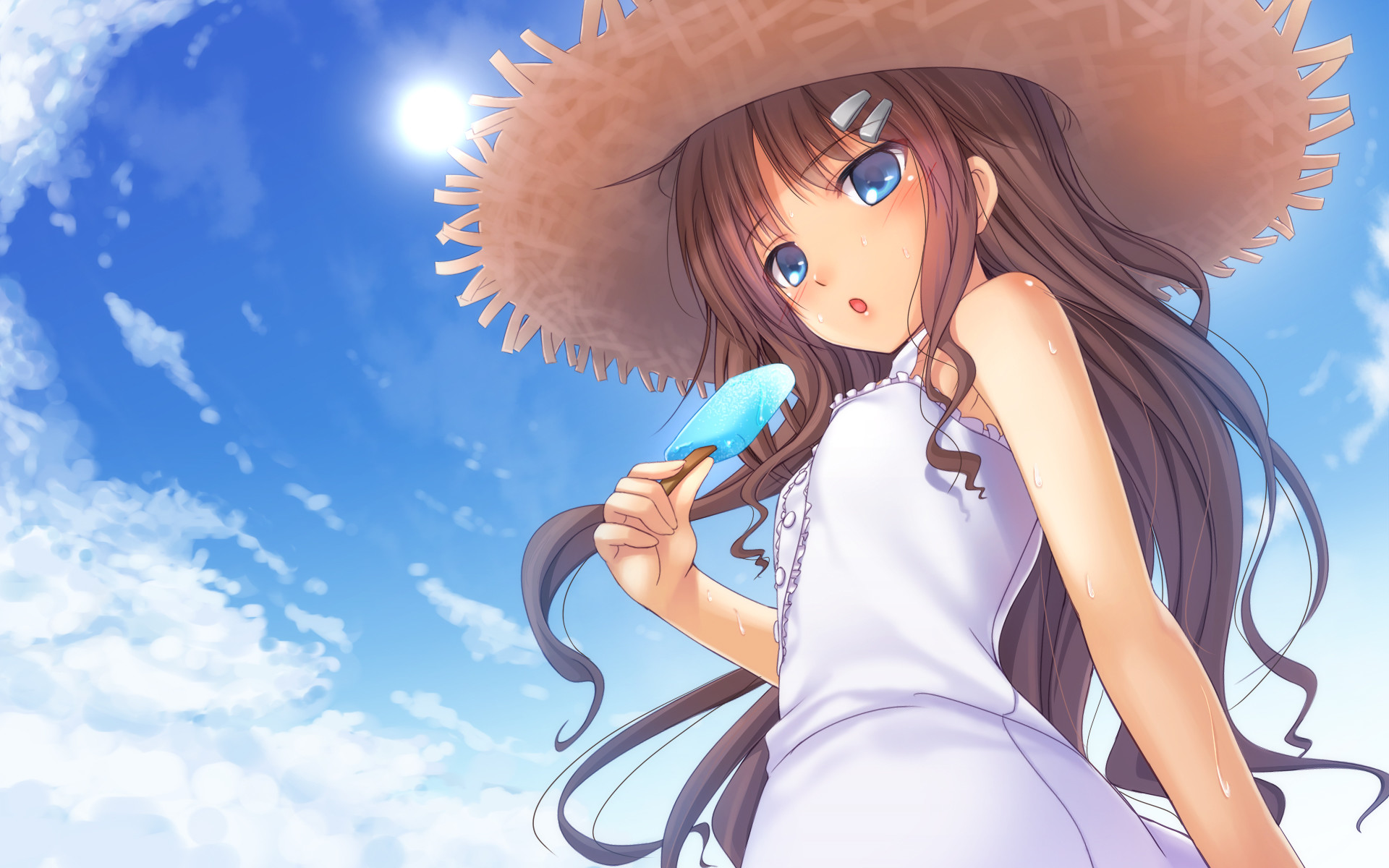 1920x1200 Image - Anime-girl-brown-hair-blue-eyes-hd-wallpaper.jpeg | High School DxD  Wiki | FANDOM powered by Wikia