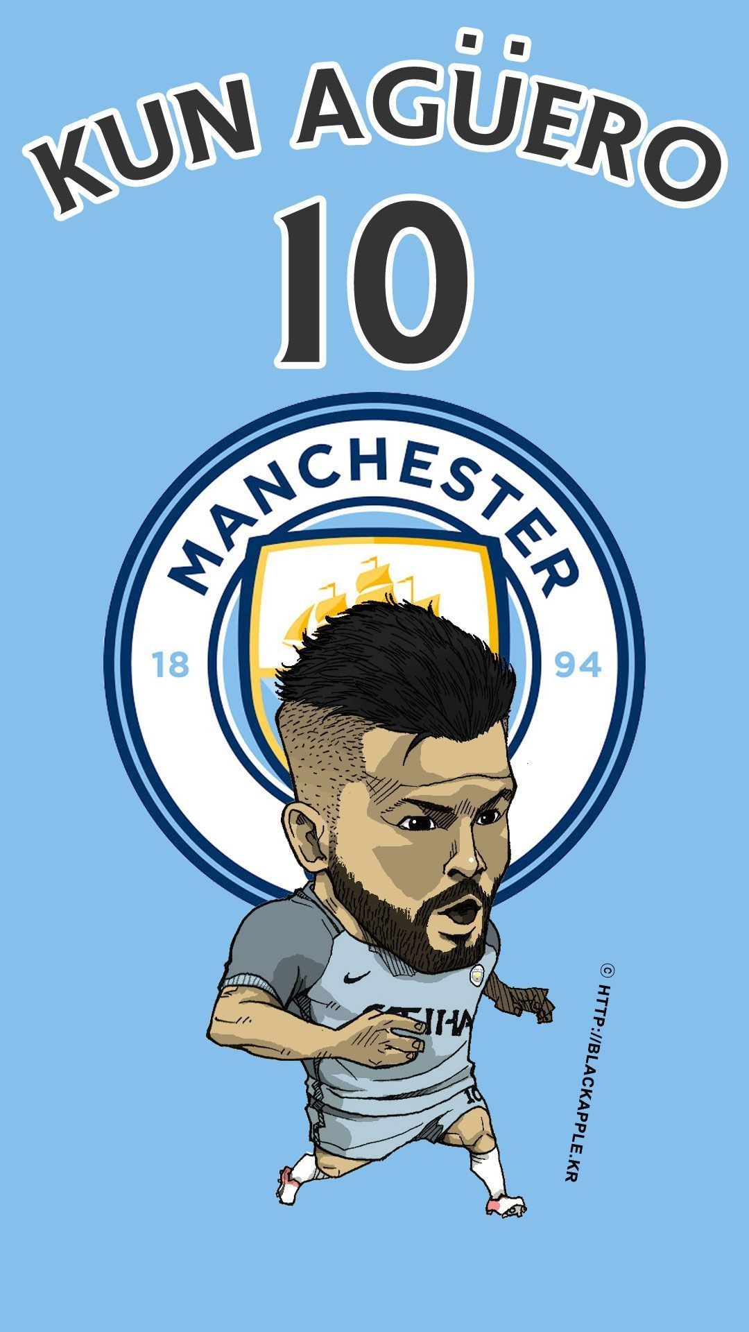 1080x1920 Manchester City No 10 Kun Aguero Fan Art