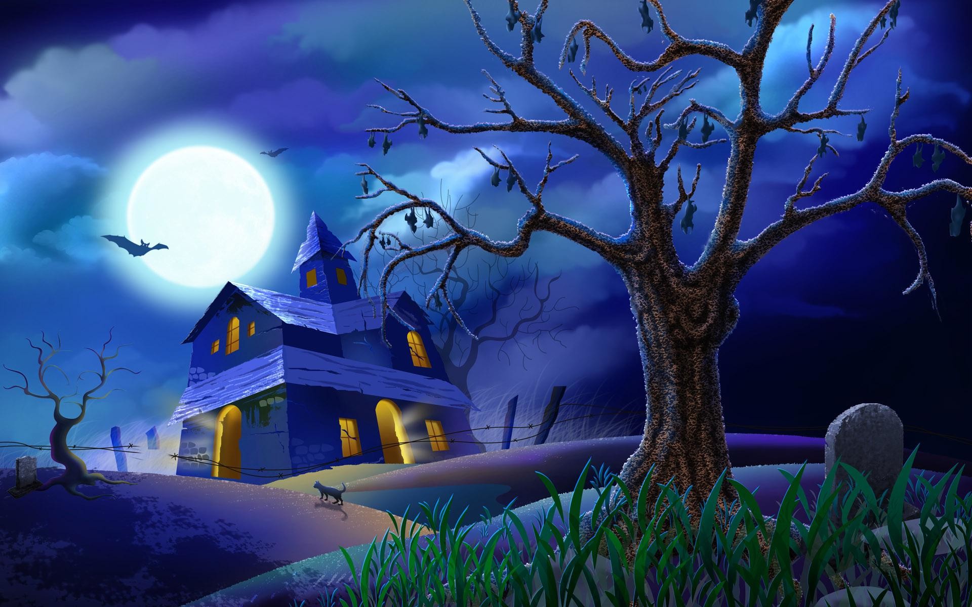 1920x1200 Wishing you a Happy Halloween animated gif halloween happy halloween  haunted house halloween pics