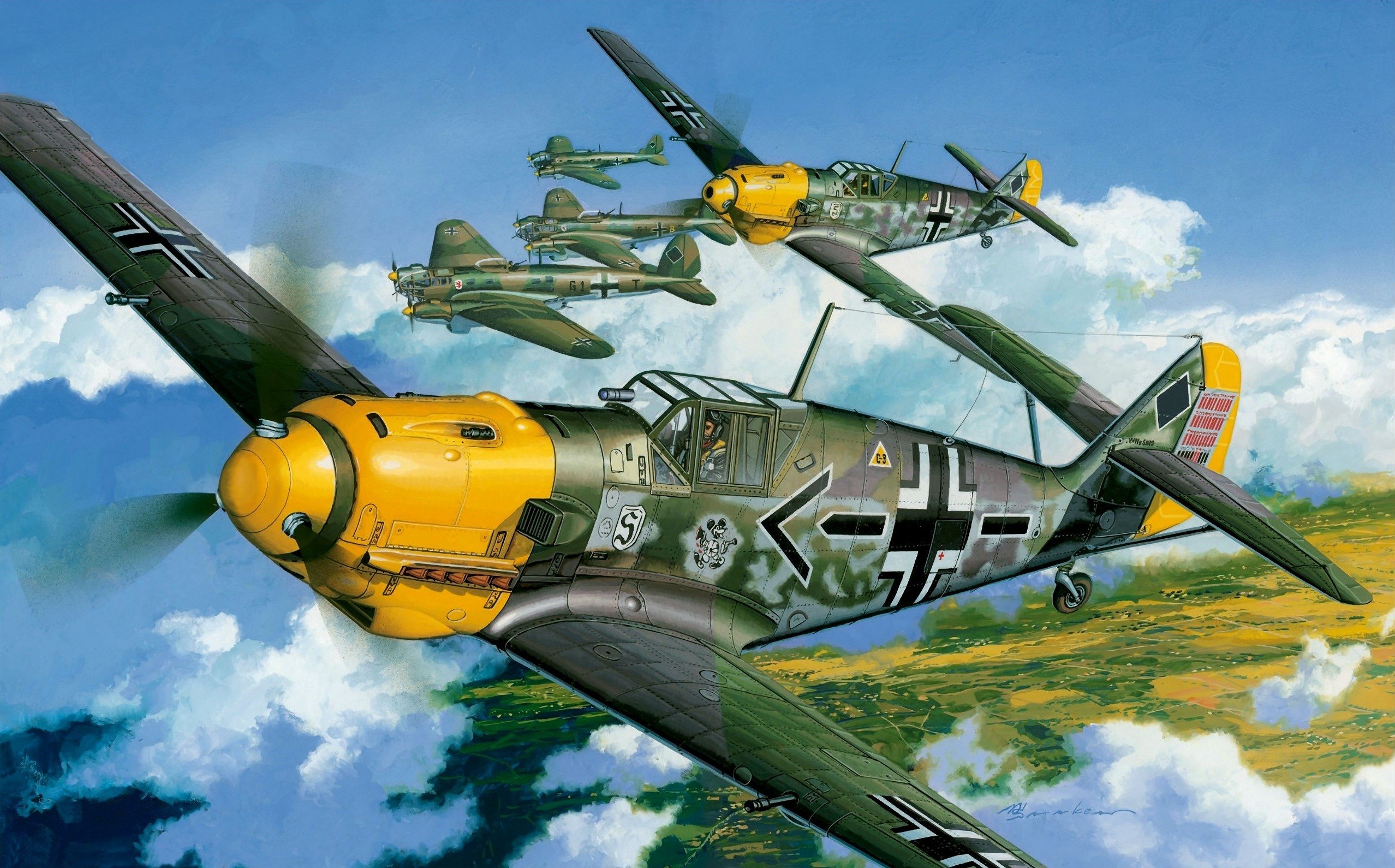 2556x1590 Messerschmitt, Messerschmitt Bf 109, Luftwaffe, Aircraft, Military,  Artwork, Military Aircraft, World War II, Germany Wallpapers HD / Desktop  and Mobile ...