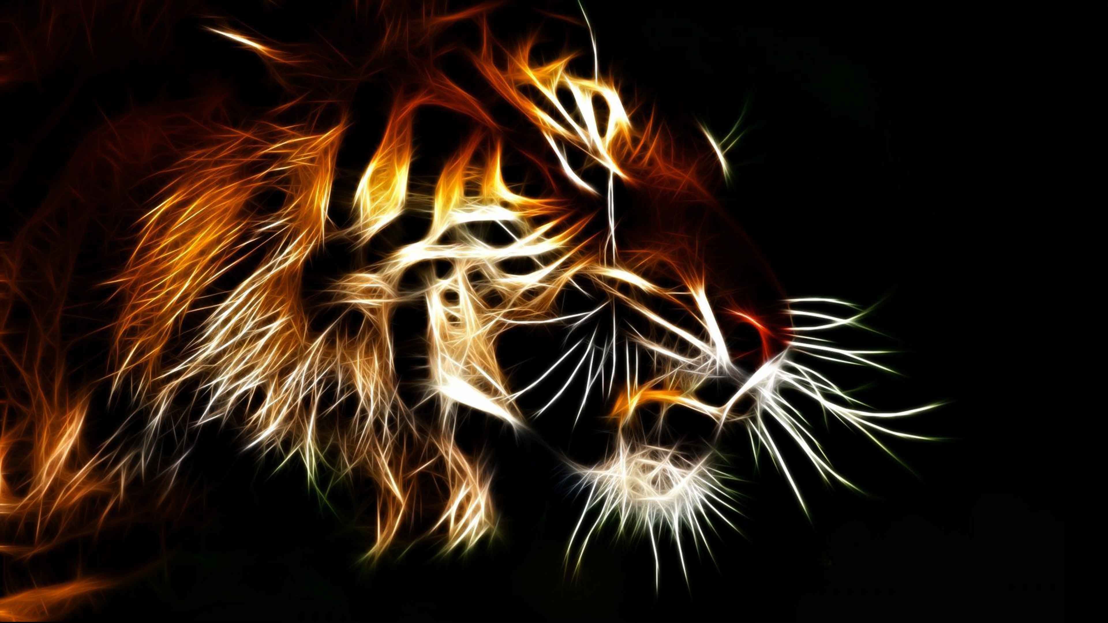 3840x2160 Best 3D Tigers Wallpaper