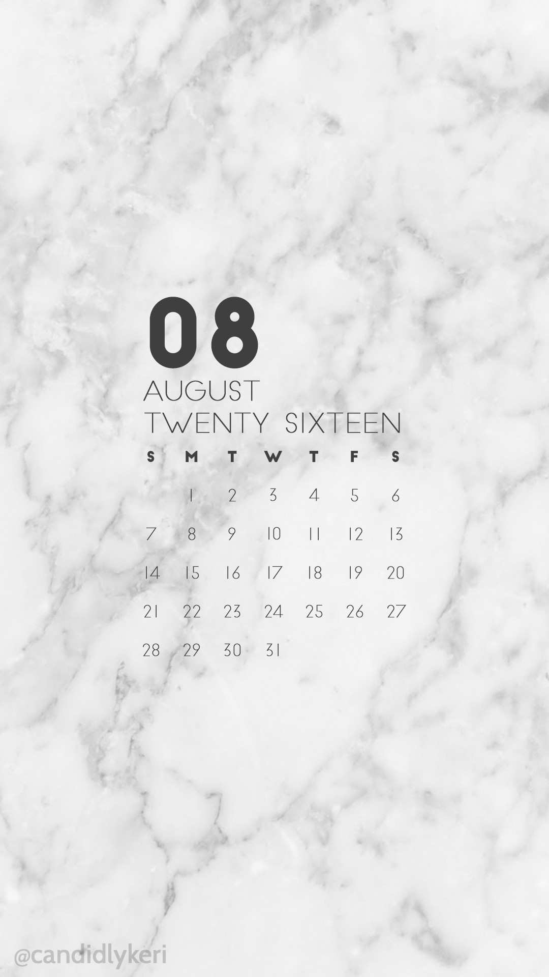 1080x1920 Modern Marble Organized background August calendar 2016 wallpaper you can  download for free on the blog