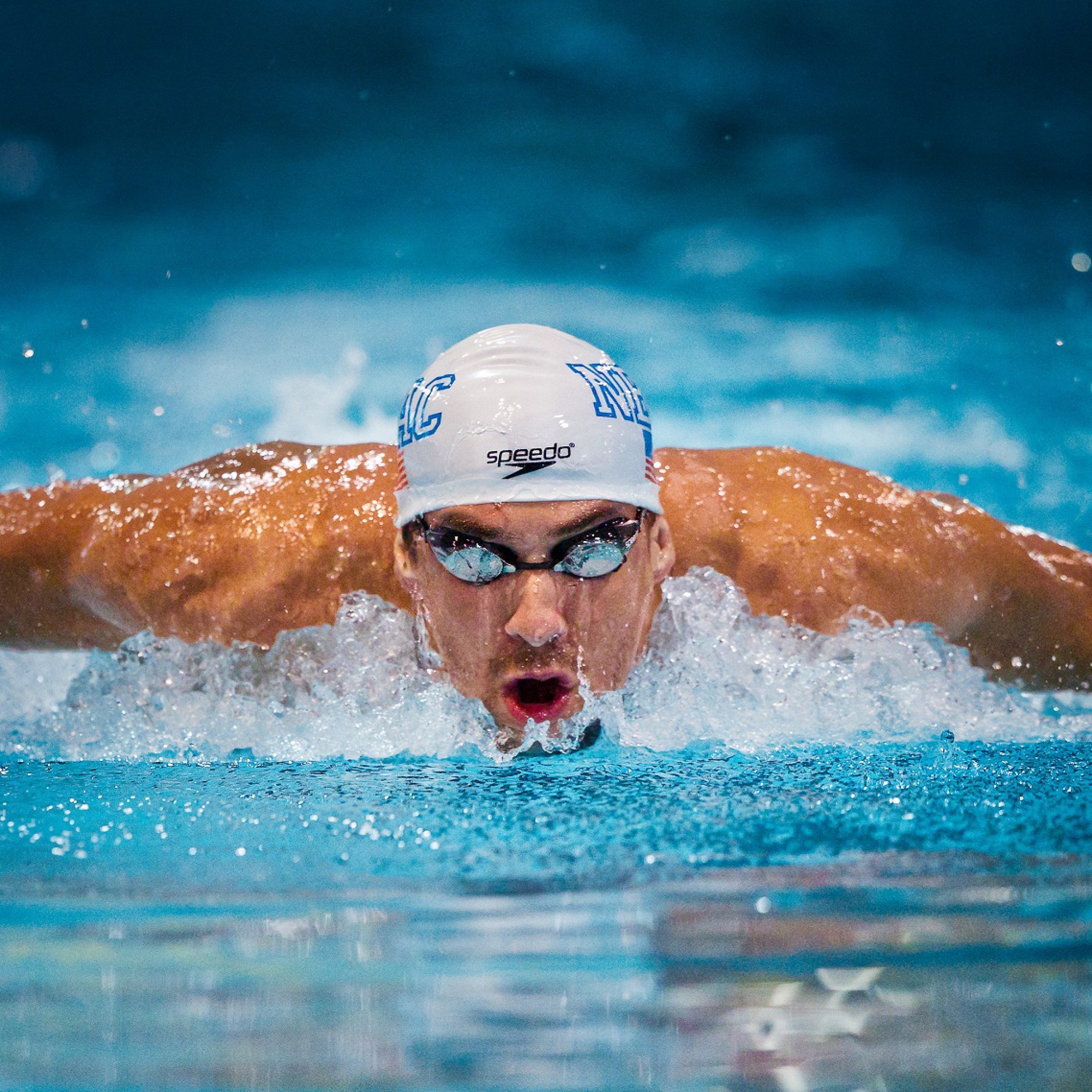 2048x2048 Preview wallpaper michael phelps, swimmer, olympian 