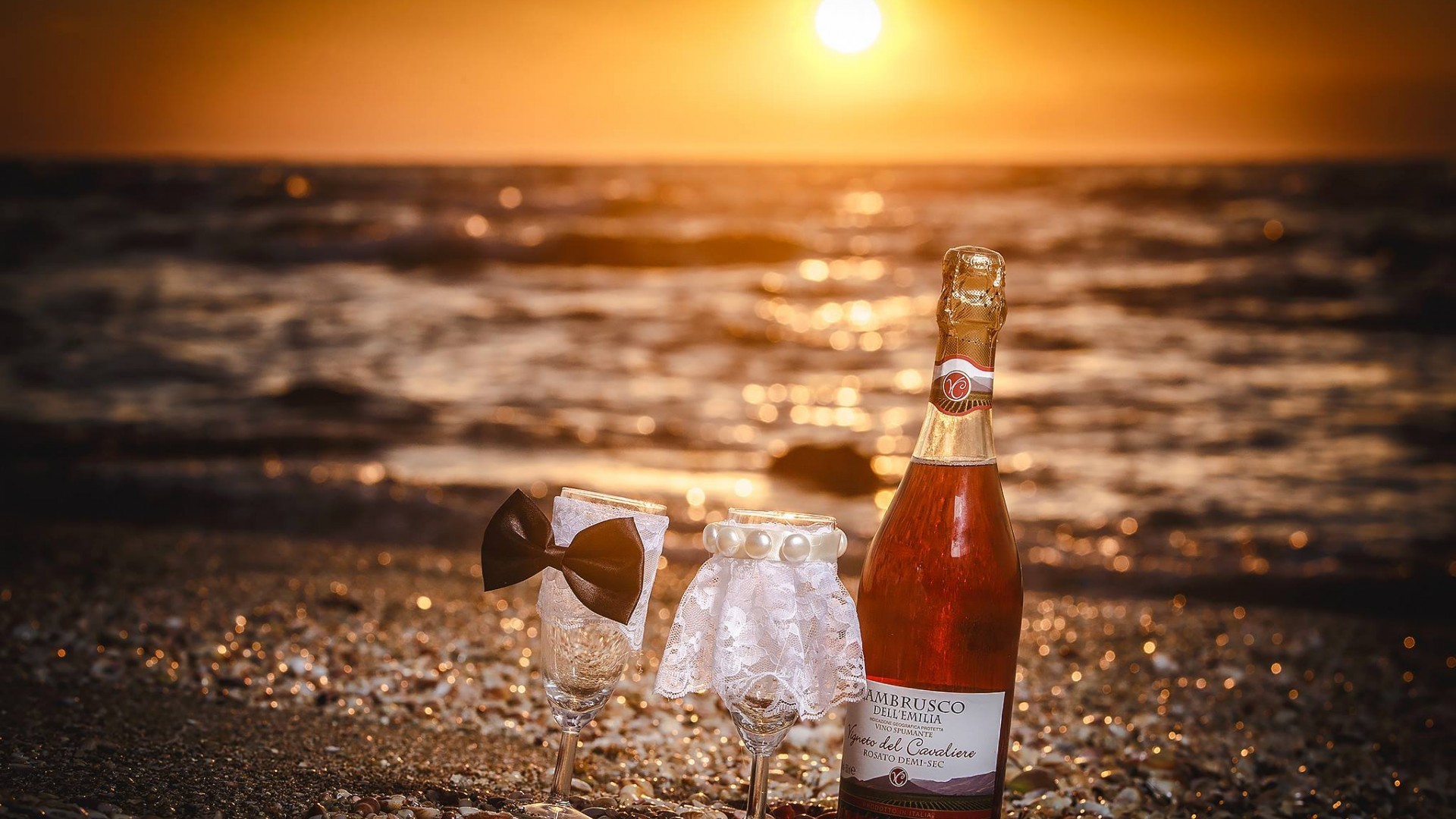 1920x1080 wine, Drink, Sea, Bowtie, Beach, Sunset Wallpapers HD / Desktop and Mobile  Backgrounds