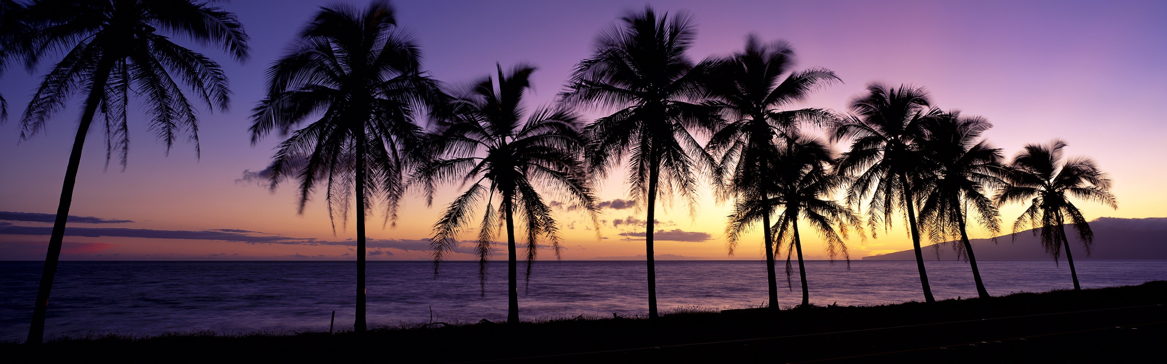 3840x1200 Beautiful beach sunset, Windows 8 panoramic widescreen wallpapers #1 .
