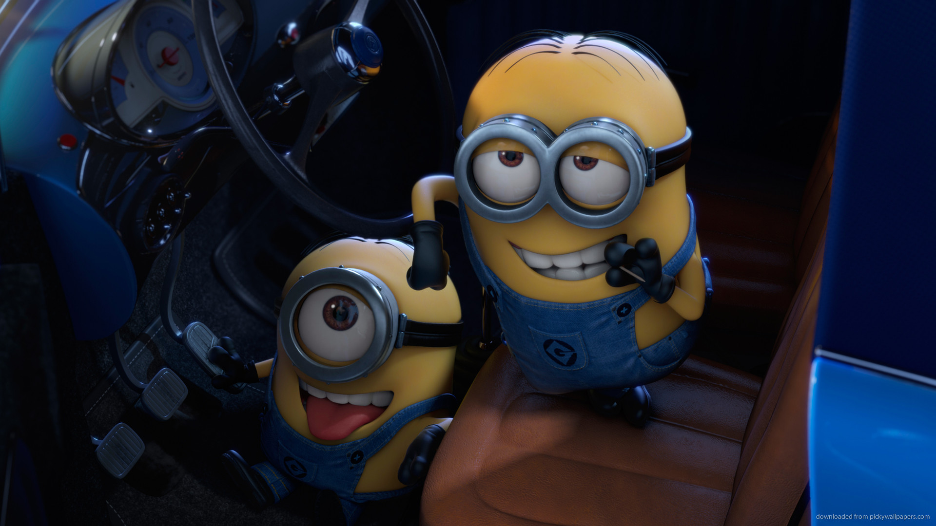 1920x1080 Despicable Me 2 Minions In A Car for 