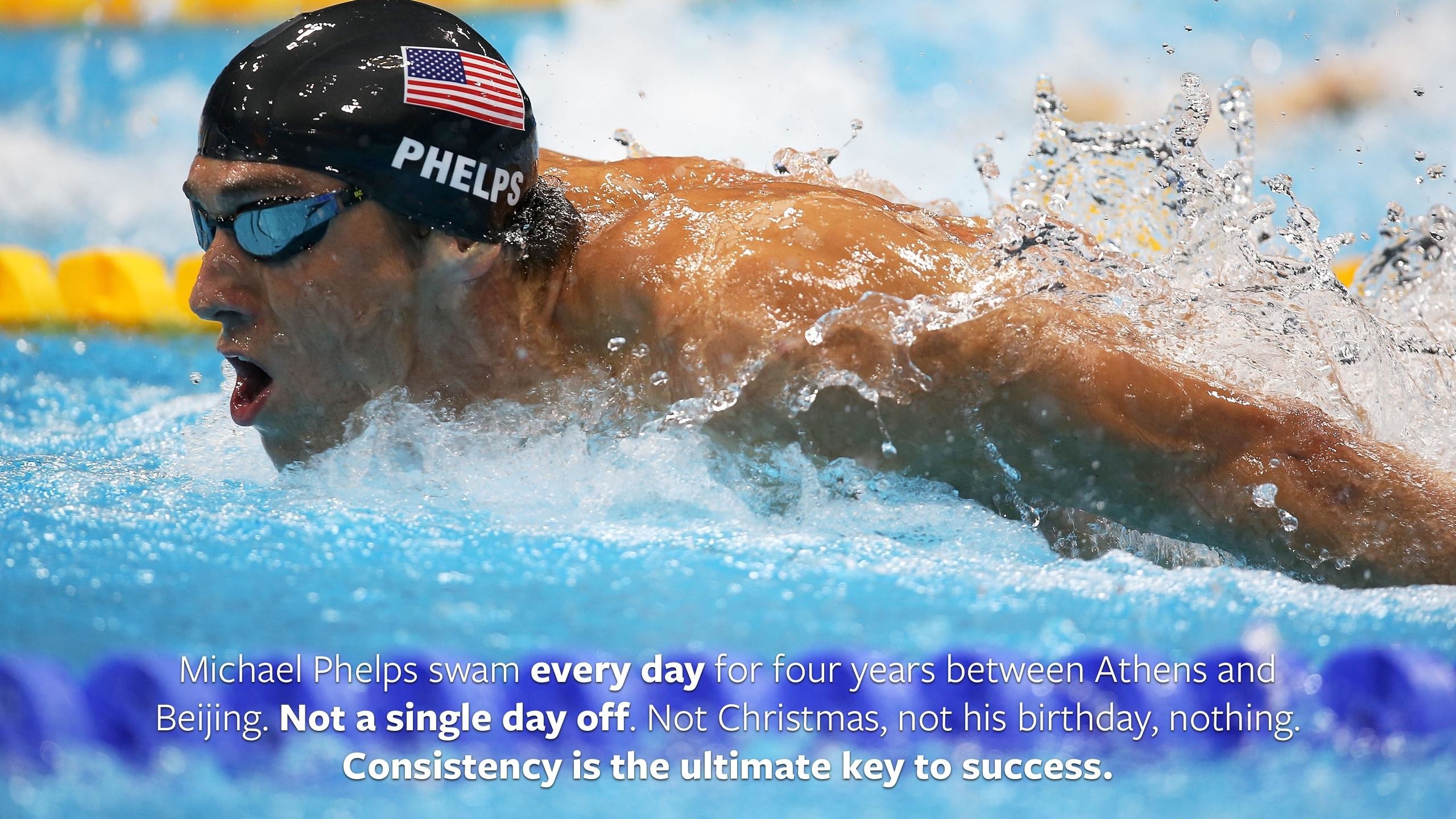 2560x1440 Loved that quote about Michael Phelps swimming every day, made a wallpaper  ...