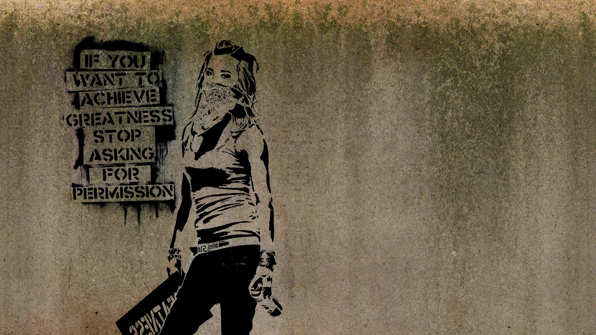 1920x1080 graffiti, Women, Banksy, Artwork, Text, Quote, Minimalism, Inspirational,  Walls, Scarf Wallpapers HD / Desktop and Mobile Backgrounds