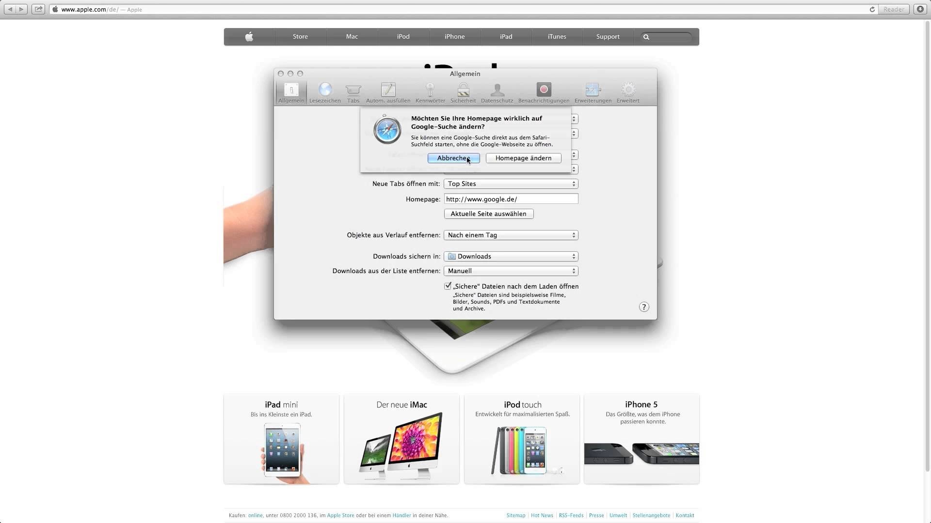 1920x1080 Mac Tutorial OS X Mountainlion Homepage/ Startseite von Safari Ã¤ndern  Deutsch 1080p HD