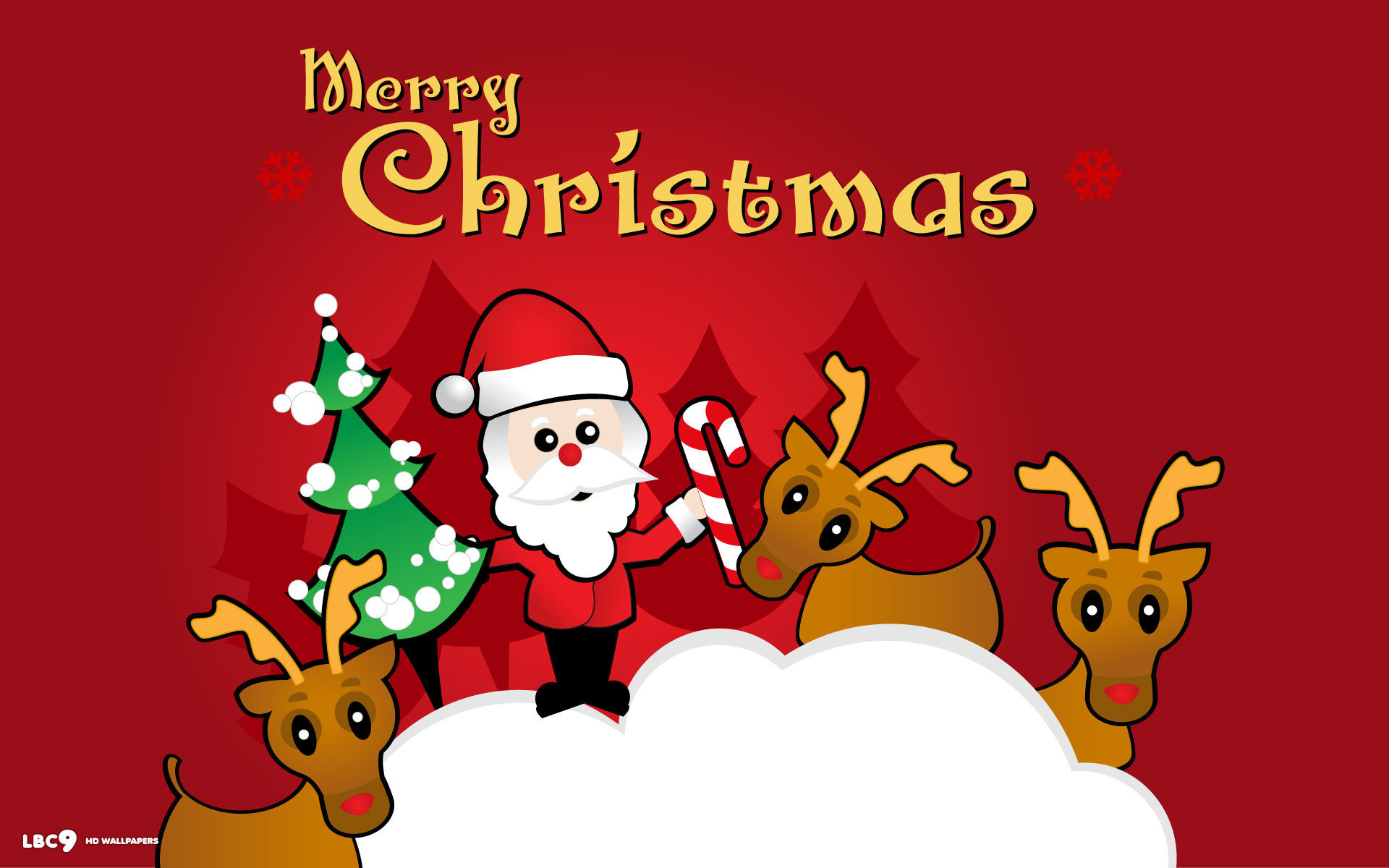 1920x1200 merry christmas santa claus reindeers rudolph cartoon vector art holiday  desktop wallpaper