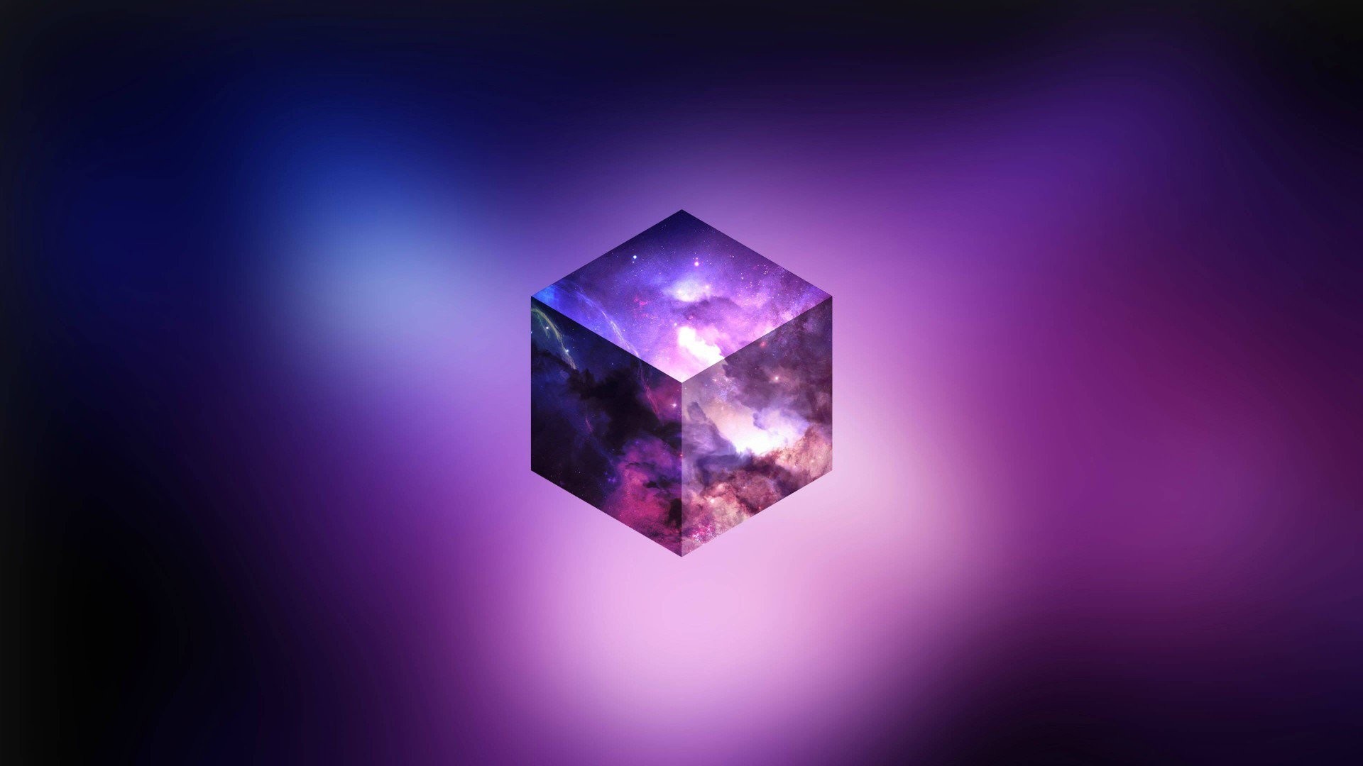 1920x1080 Abstract - Cube Abstract Purple Space Sky Stars Wallpaper