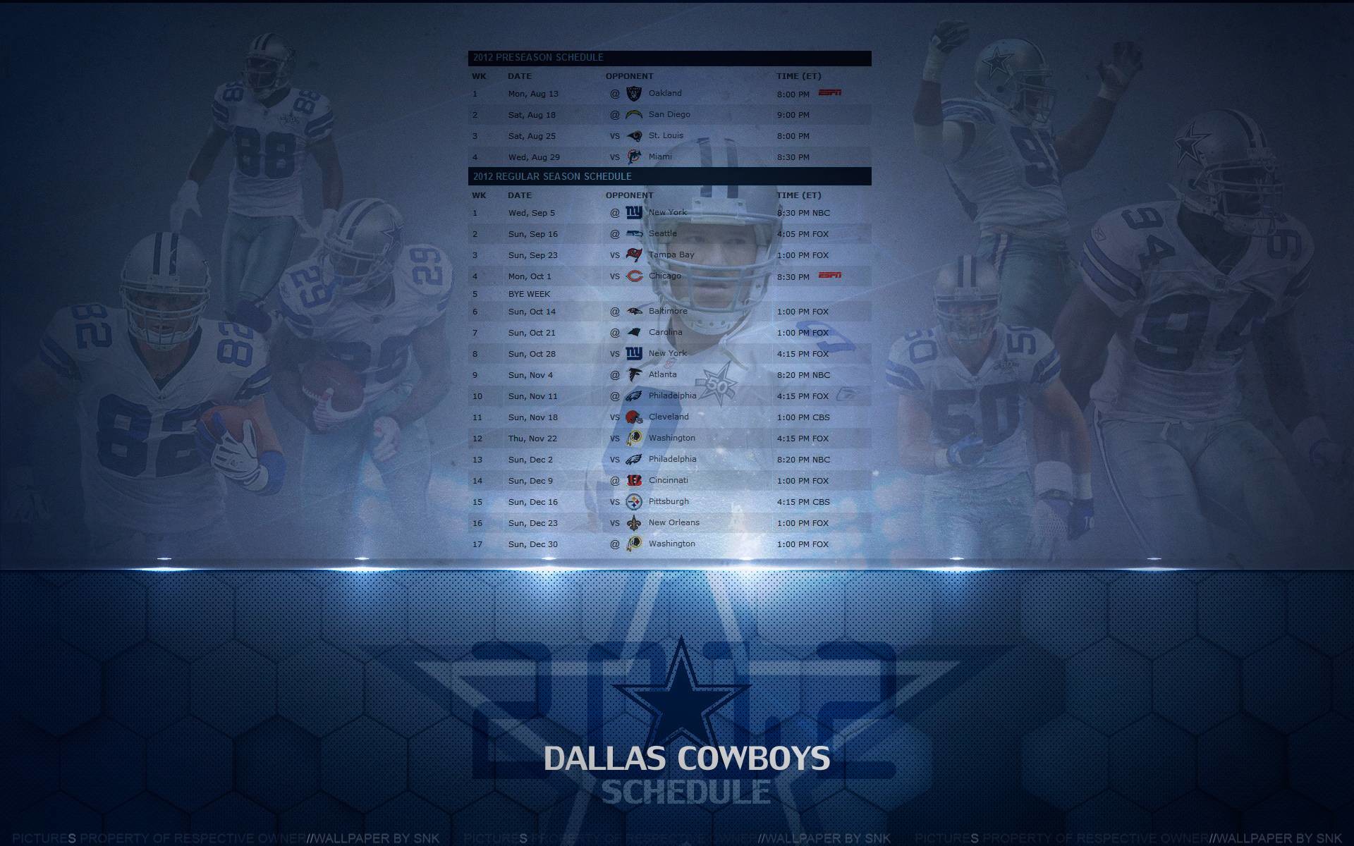 1920x1200 Schedule Wallpaper | Dallas Cowboys Forum - CowboysZone.com