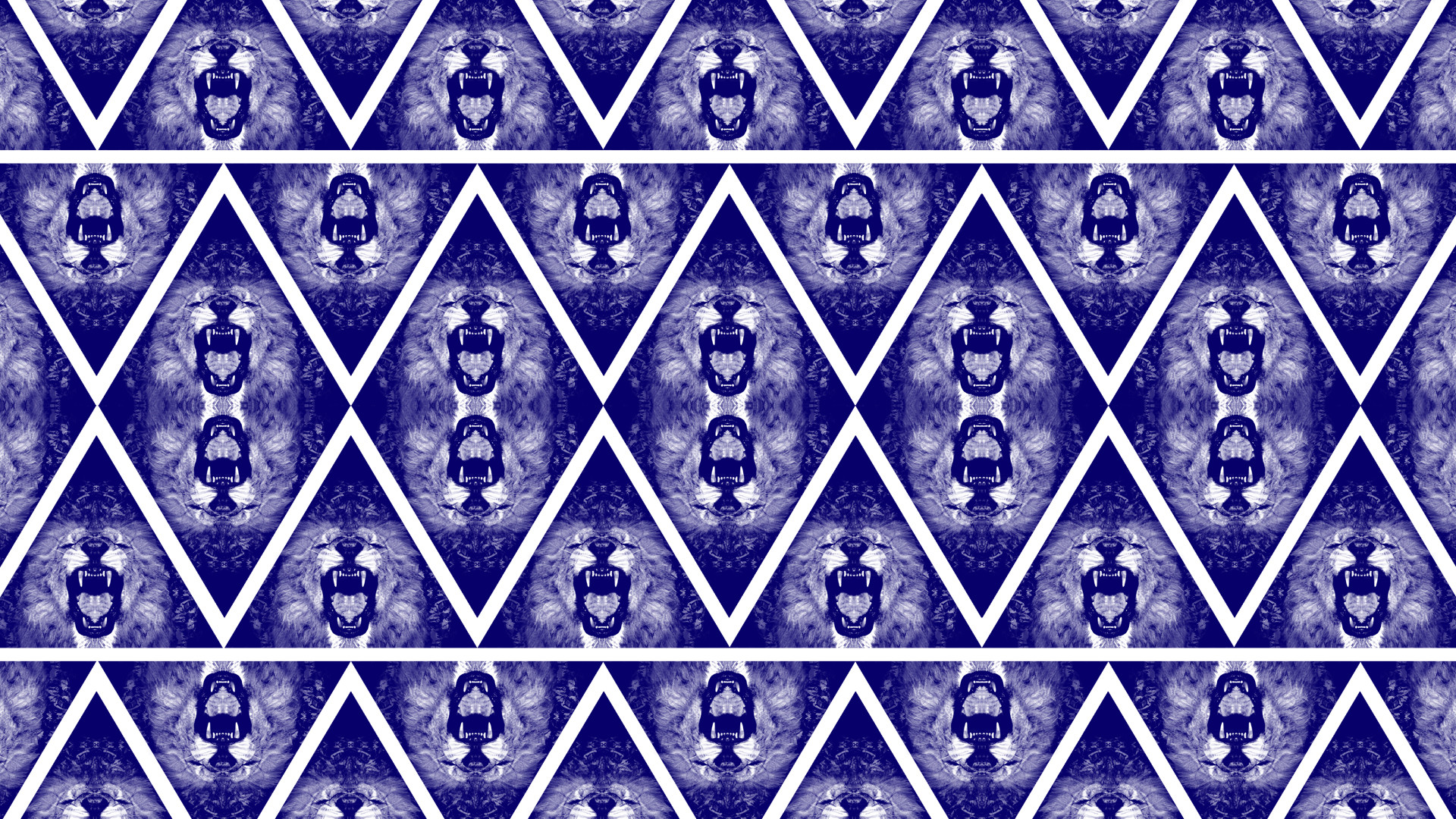 1920x1080 ... Blue Lion Triangle Bandana Pattern Wallpaper by cugini