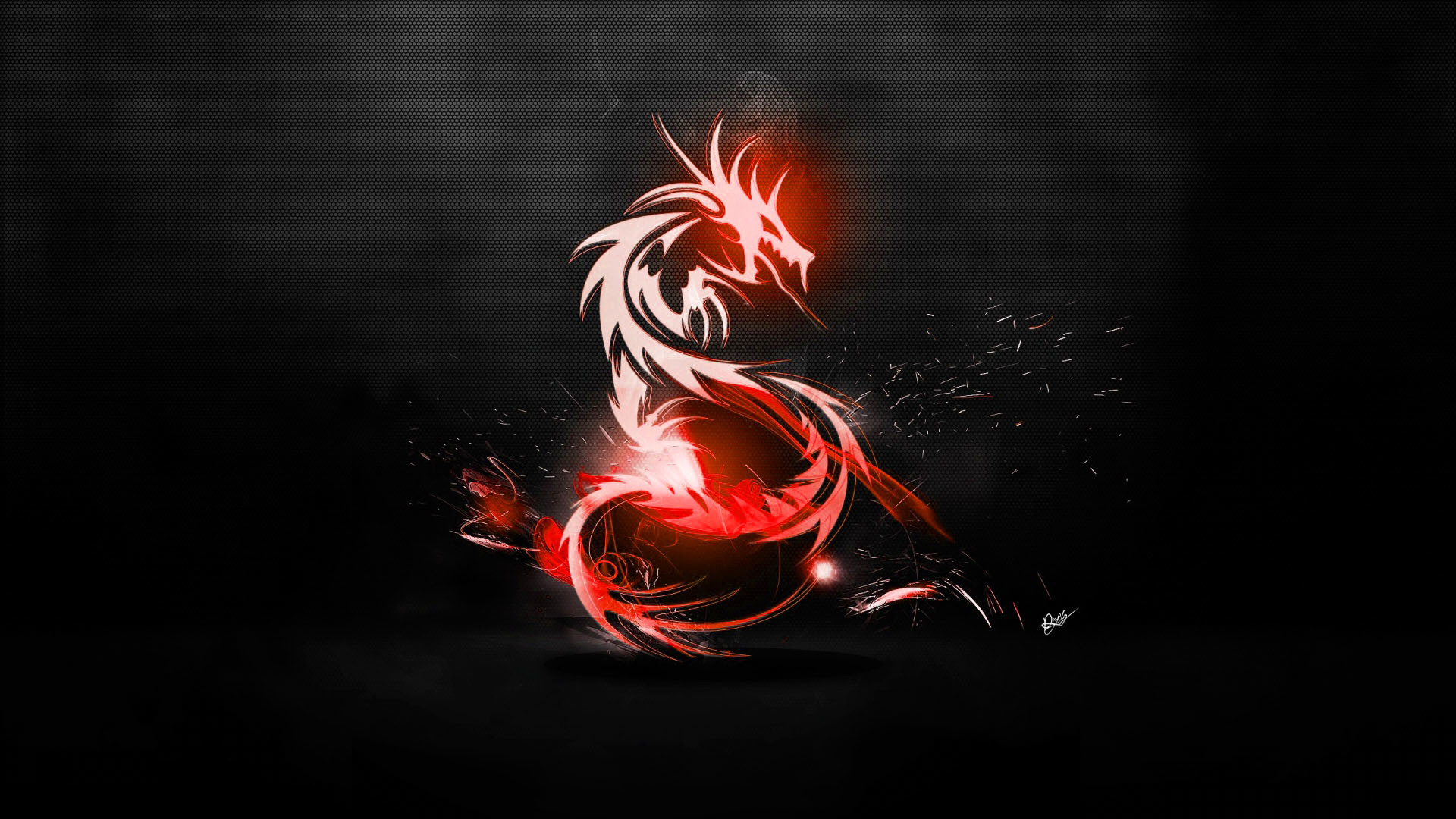 1920x1080 Red Dragon black abstract high definition wallpaper 1080p