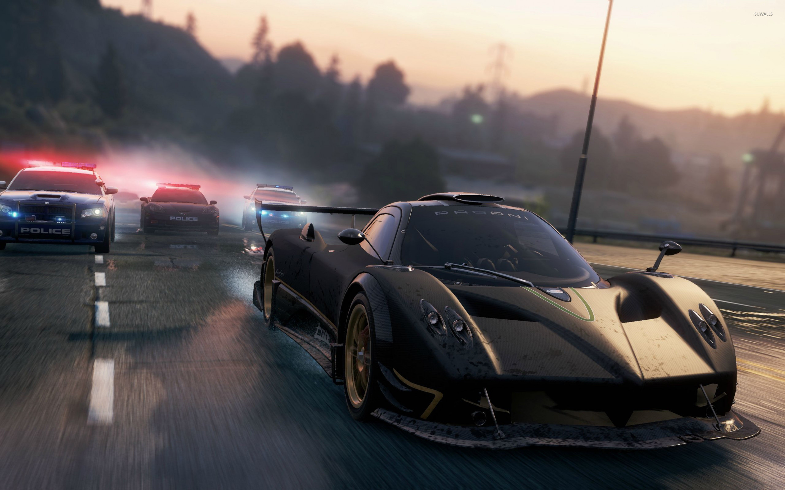 2560x1600 Pagani Zonda R chased in Need for Speed: Most Wanted wallpaper