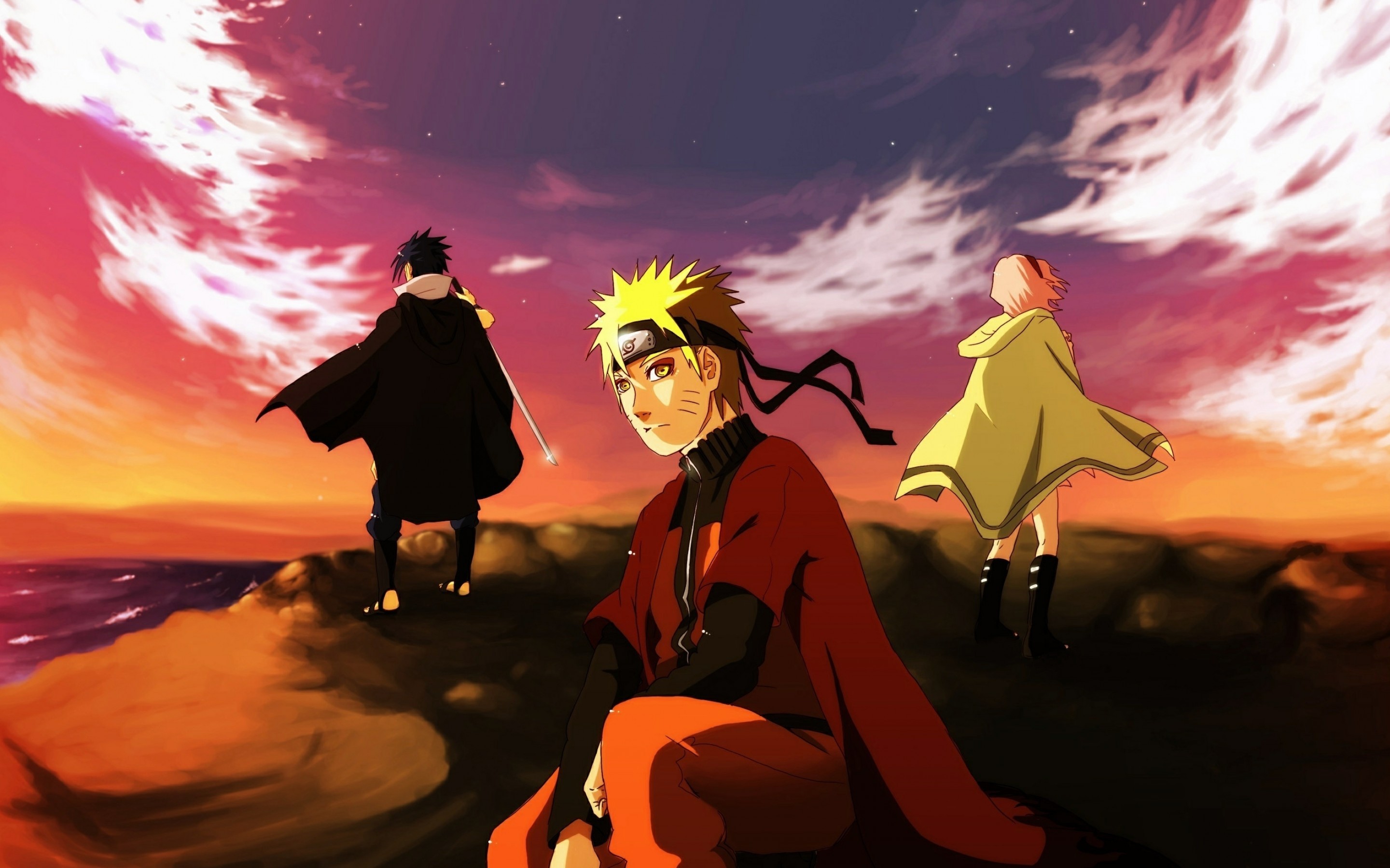 2880x1800 Naruto, Team 7, Sasuke, Sakura