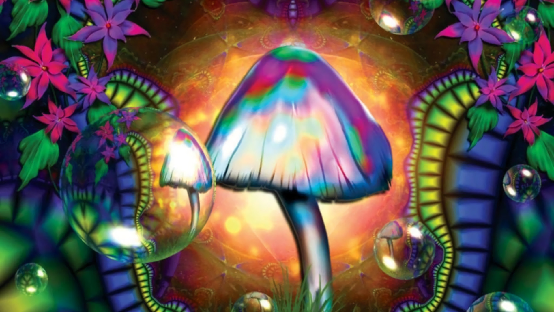 1920x1080 Artistic - Psychedelic Artistic Mushroom Colors Wallpaper