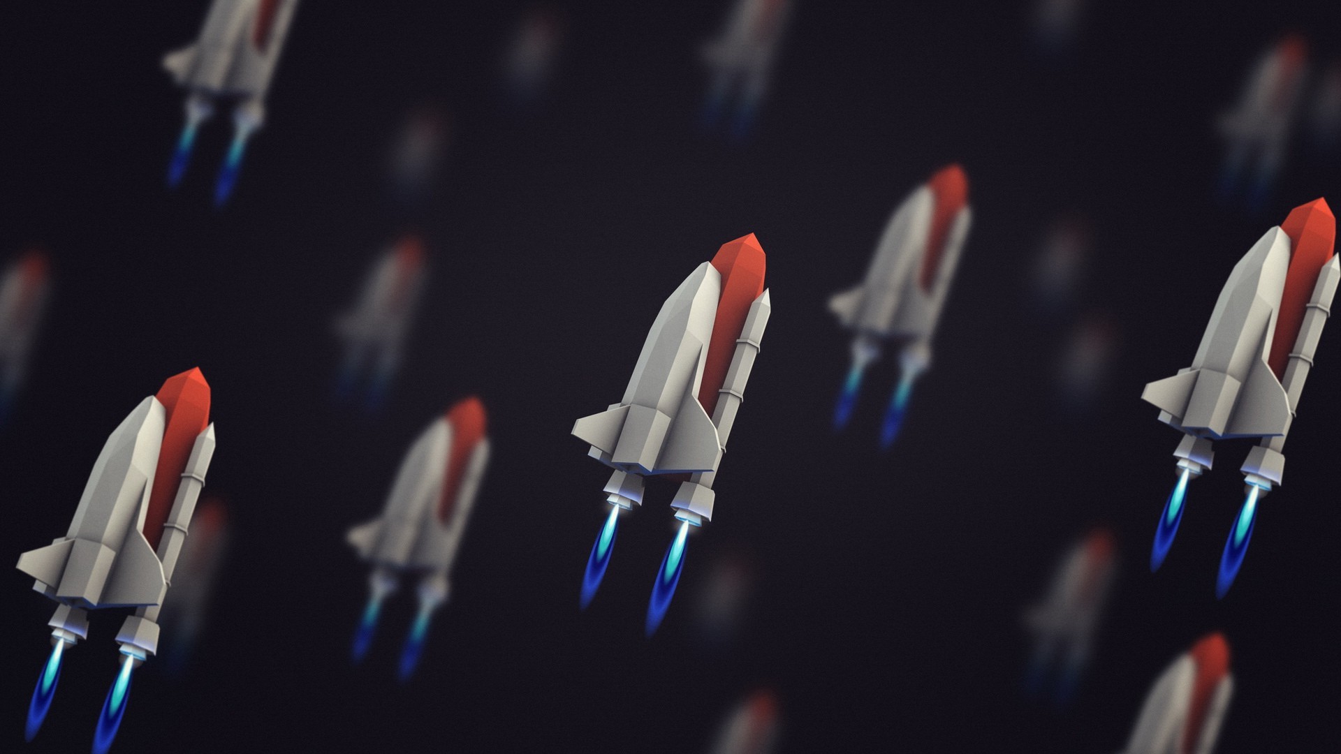 1920x1080 spaceship, Low Poly, Space, Space Shuttle Wallpapers HD / Desktop and  Mobile Backgrounds