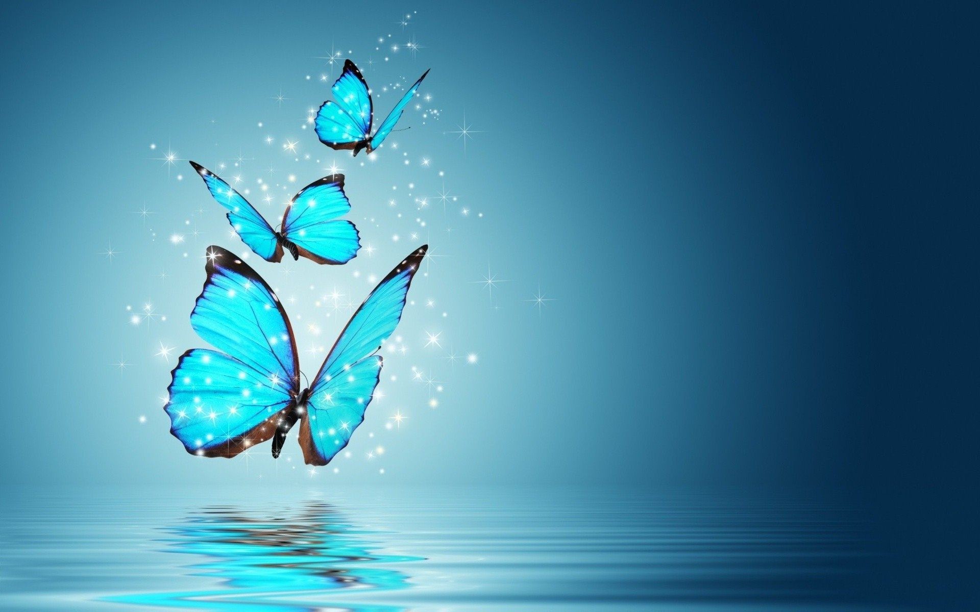 1920x1200 Sky blue abstract butterfly wallpaper