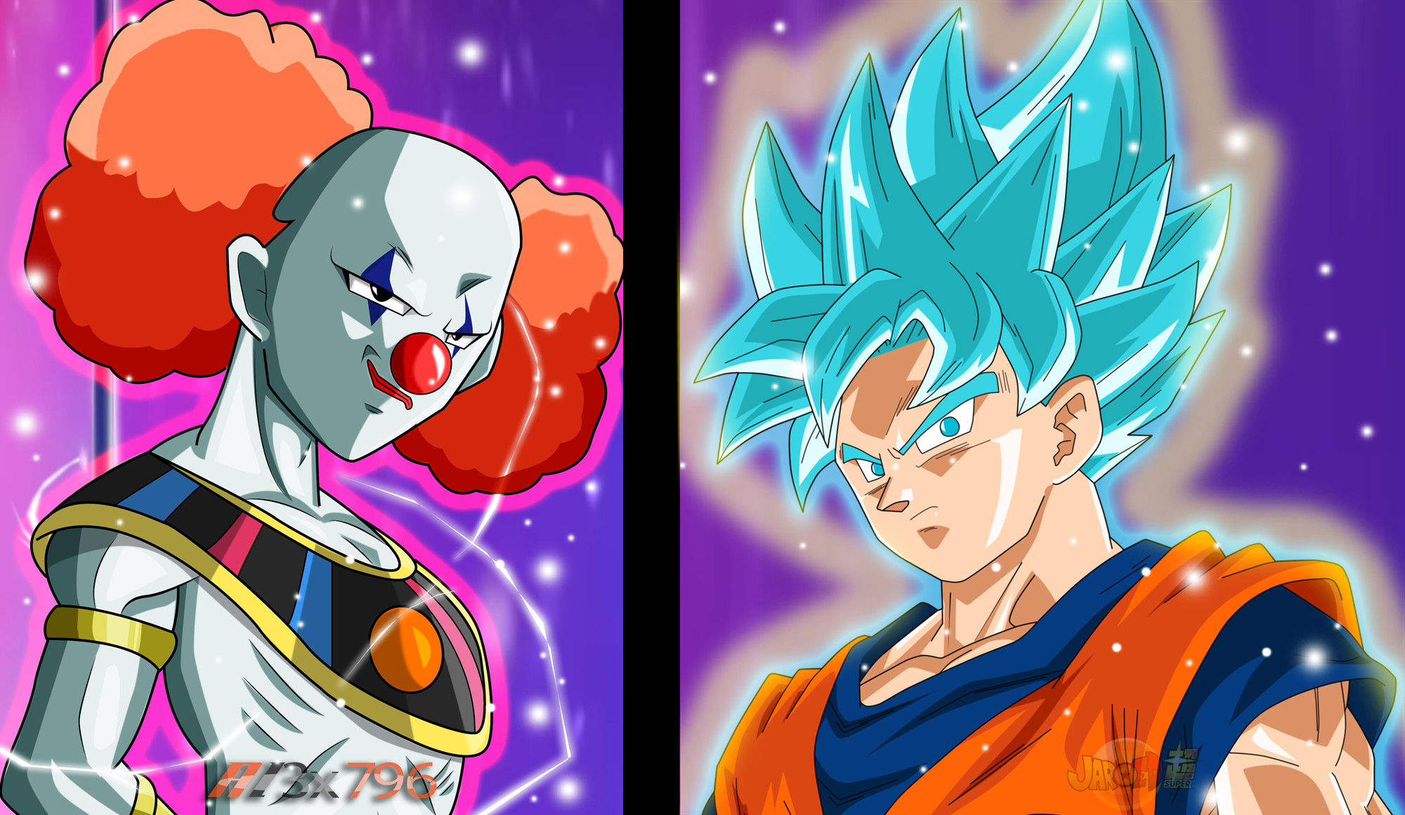 2000x1161 ... Clown God vs Goku Wallpaper HD fanmade by AL3X796