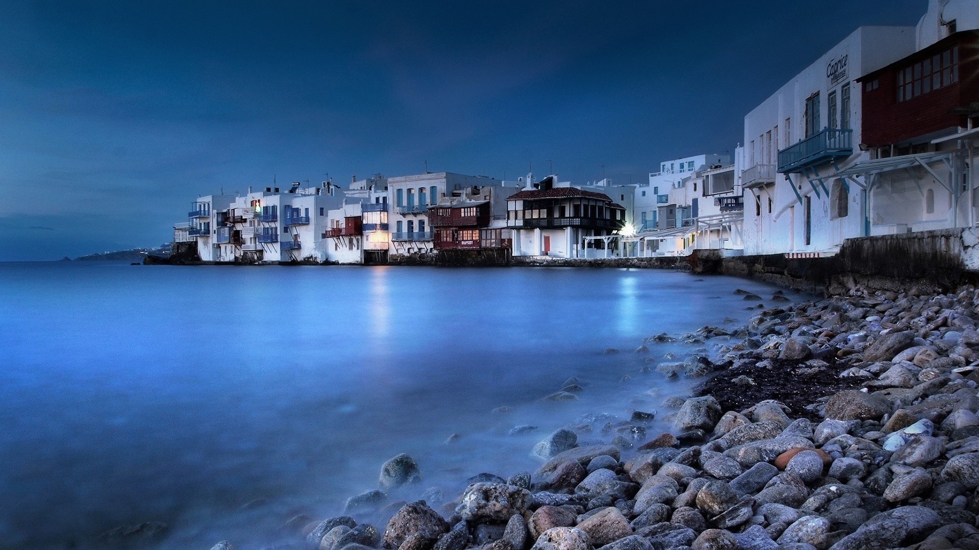 1920x1080 Night At Mykonos Greece Island