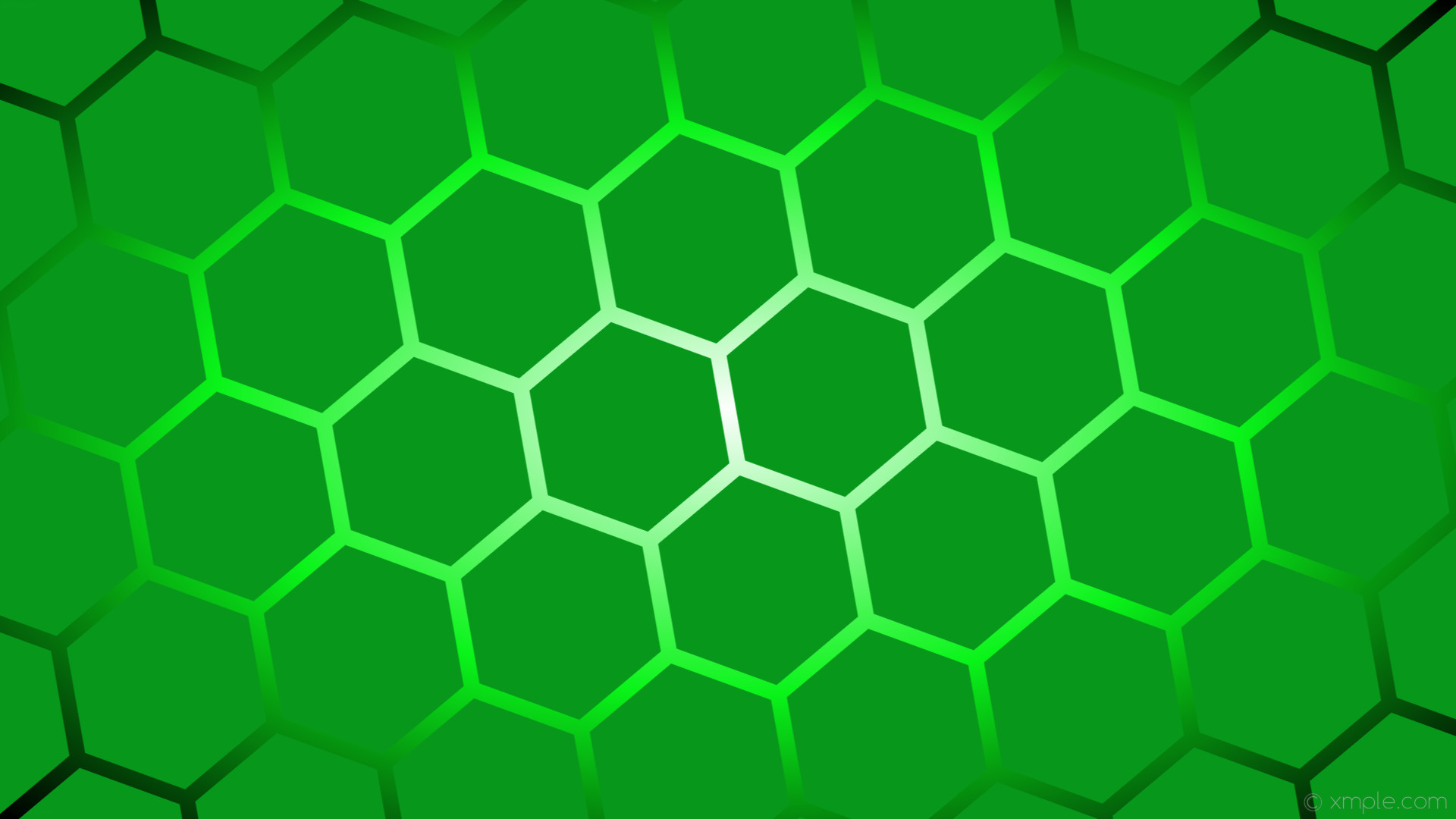 1920x1080 wallpaper black green glow hexagon white gradient #07981b #ffffff #09f519  diagonal 10Â°
