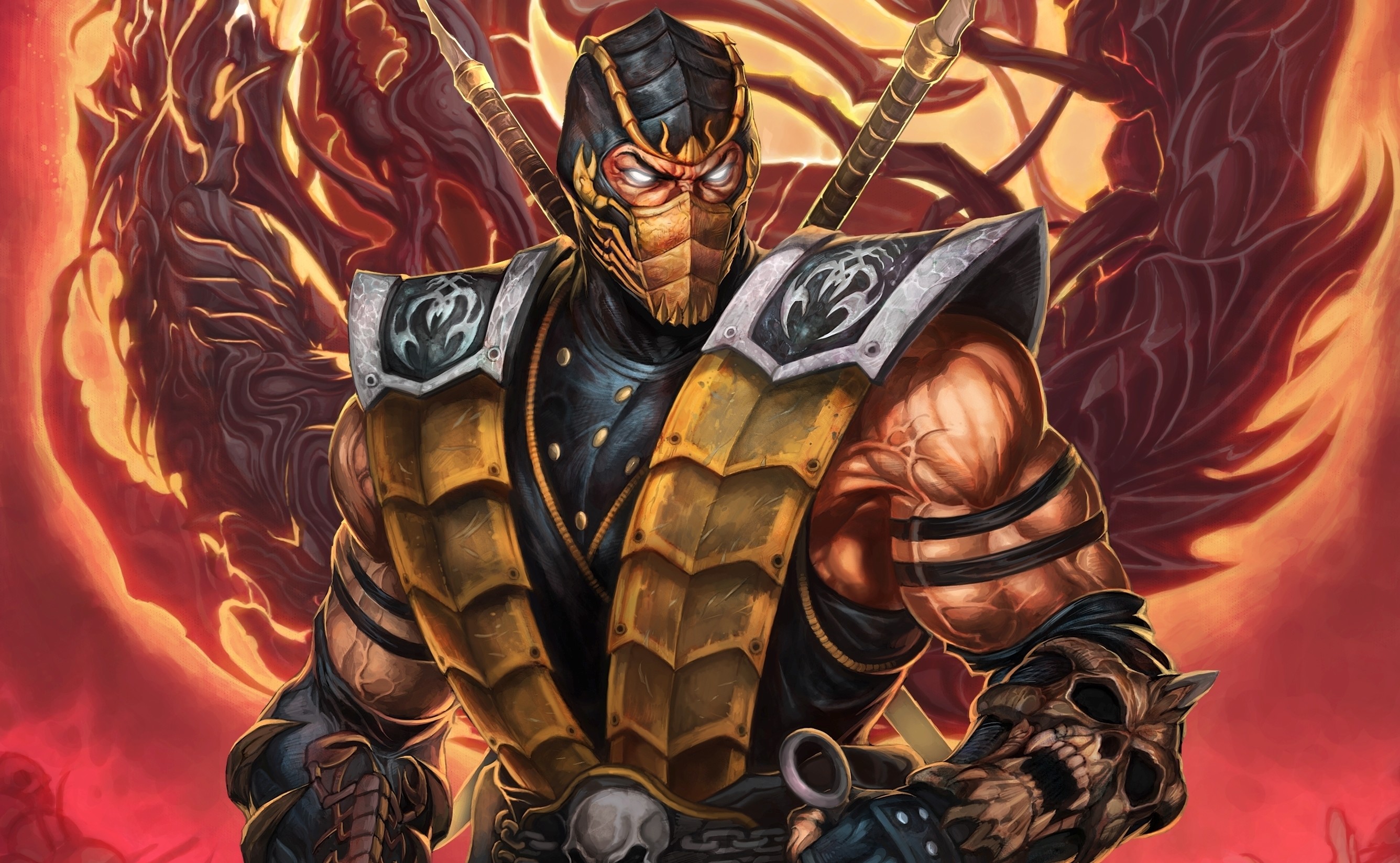 2672x1647 Mortal Kombat wallpaper Scorpion with swords