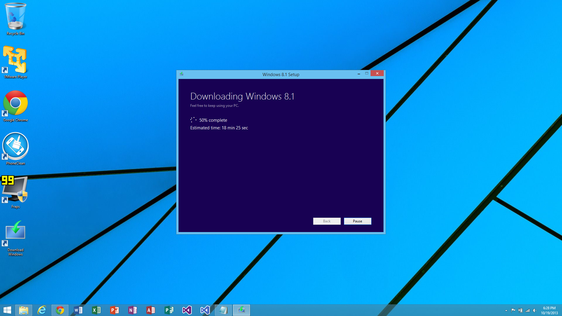 1920x1080 Windows 8.1 Blue Wallpaper