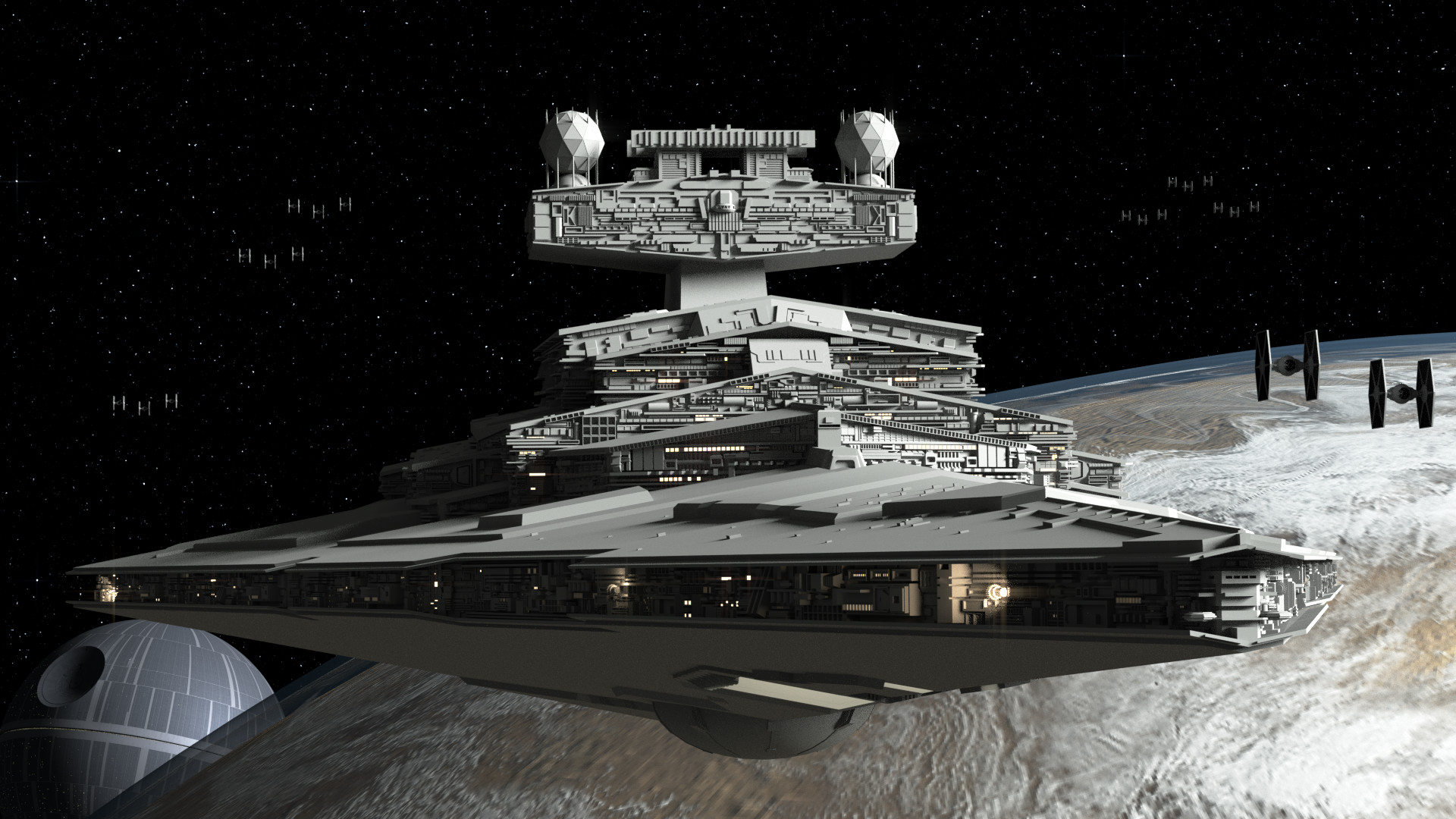 1920x1080 WIPImperial II Class Star Destroyer - Still needs lots of work, but I'd  like to know what you all think I can improve on!
