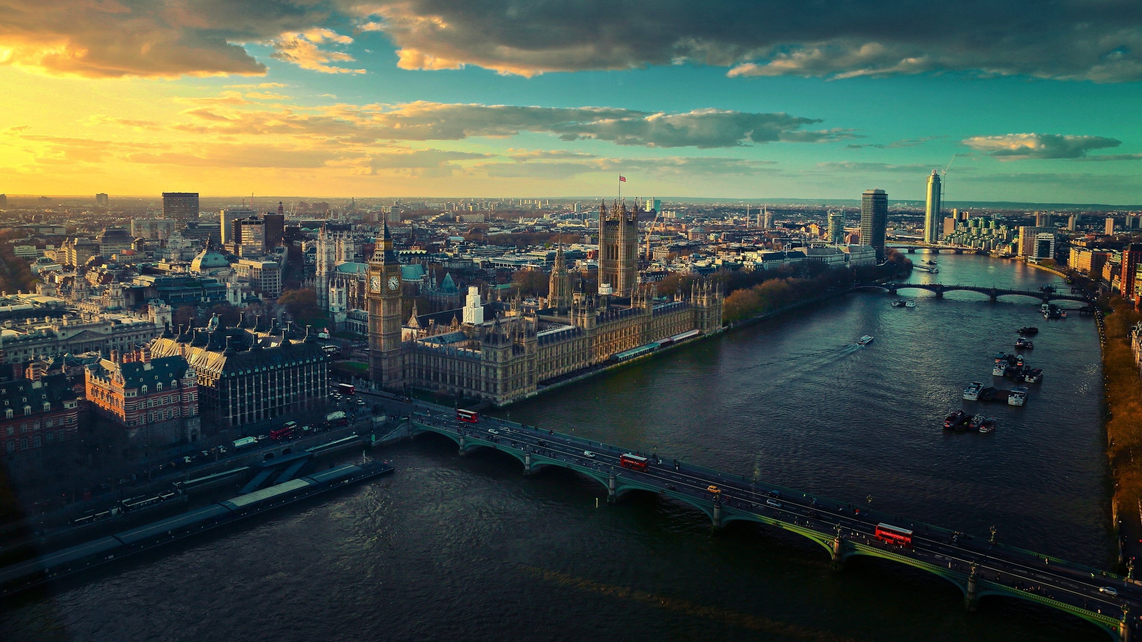 3840x2160 London, Cityscape, Building, Big Ben, England, UK, River Thames,  Westminster Wallpapers HD / Desktop and Mobile Backgrounds