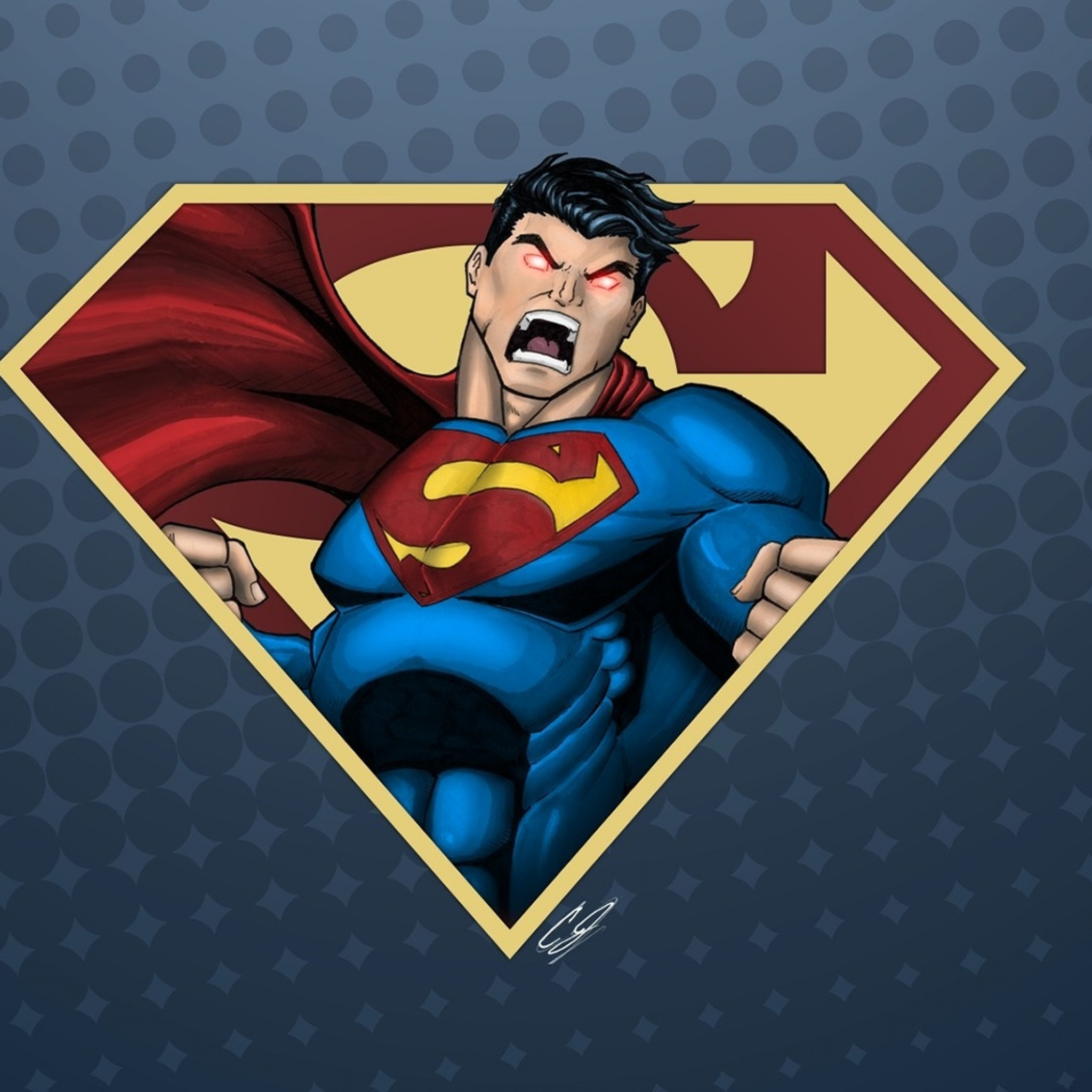 2048x2048 Preview wallpaper superman, drawing, emotions 