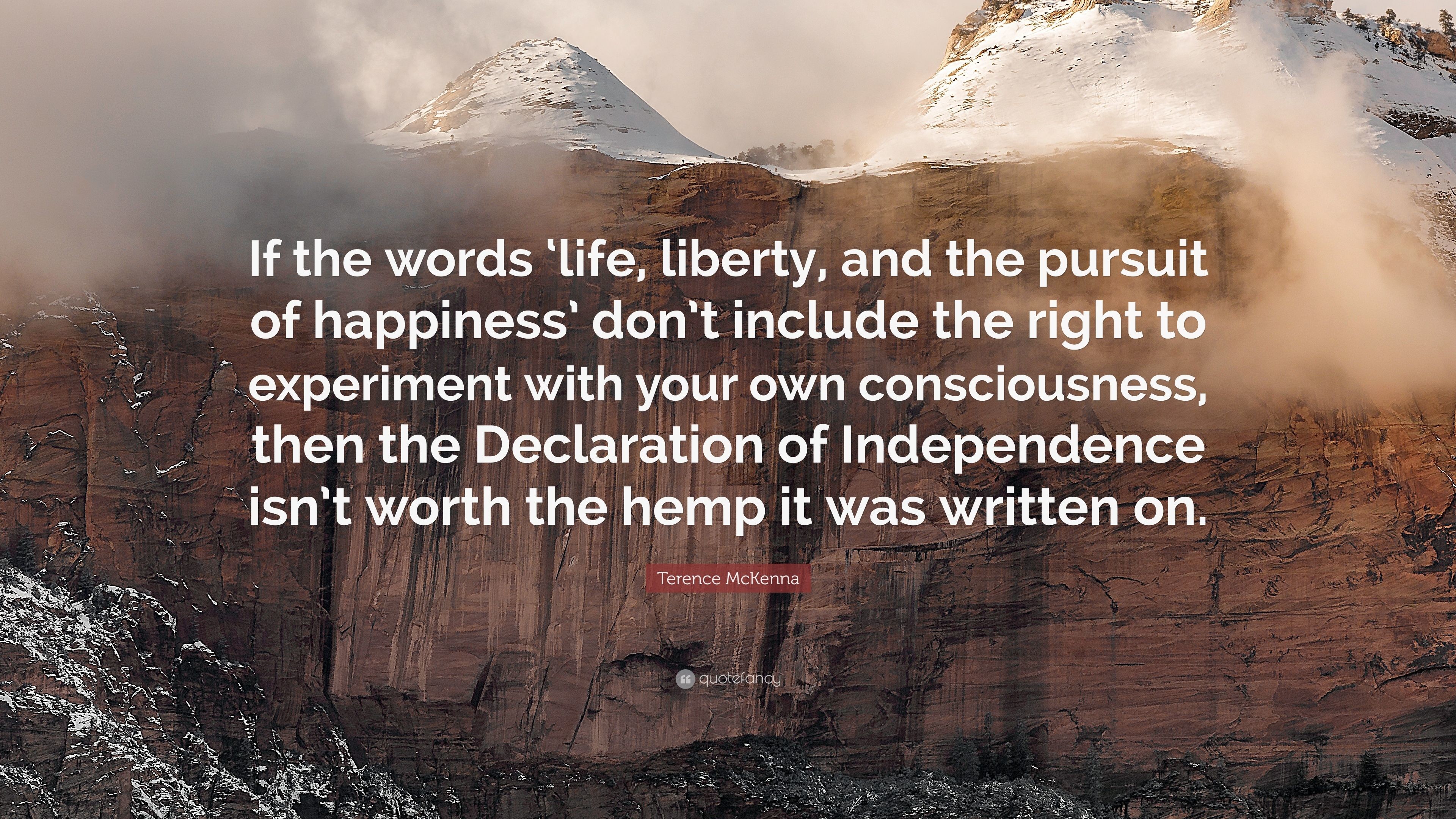 3840x2160 Terence McKenna Quote: “If the words 'life, liberty, and the pursuit