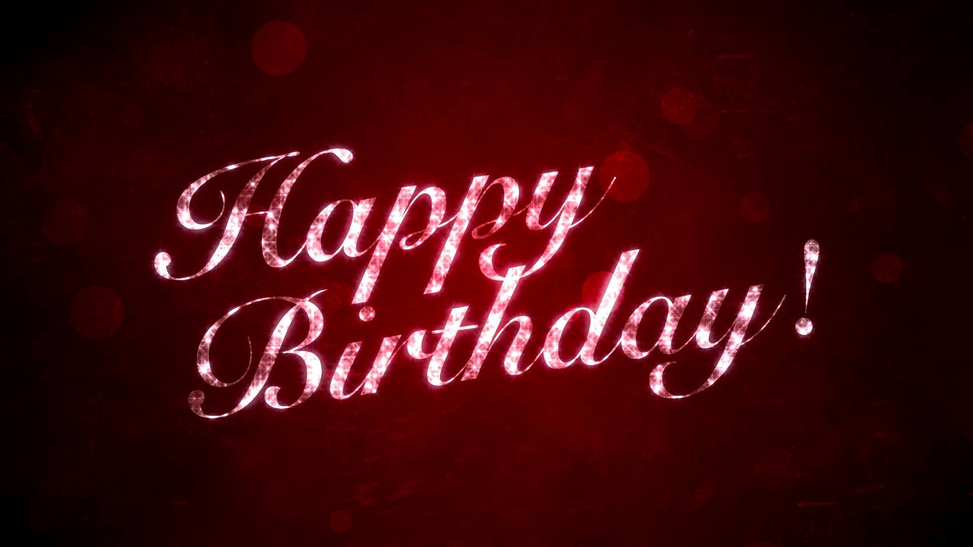 1920x1080 Happy Birthday on Red - HD Motion Graphics Background Loop