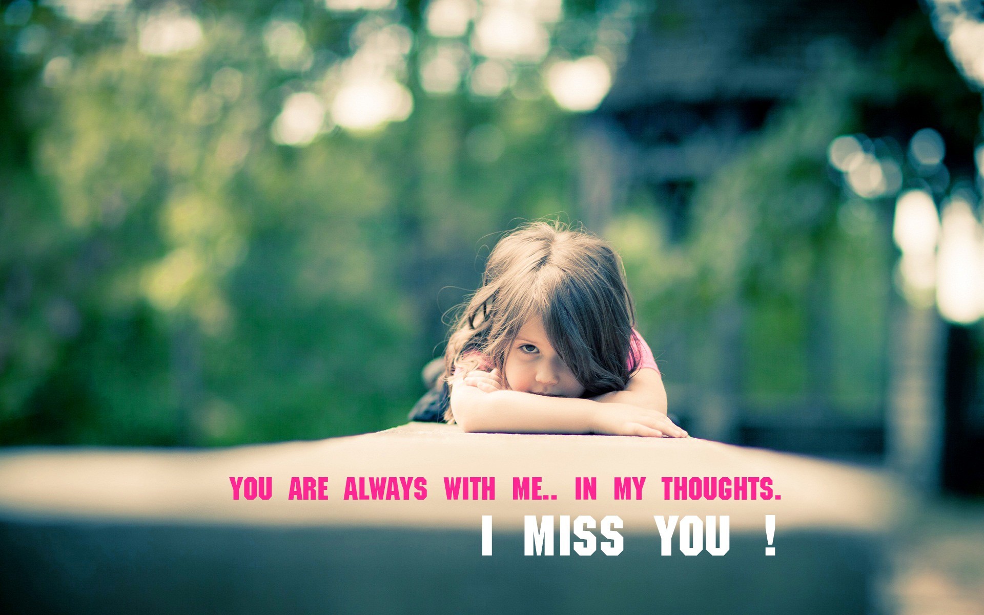 1920x1200 Cute Child Girl Miss You Quote Image