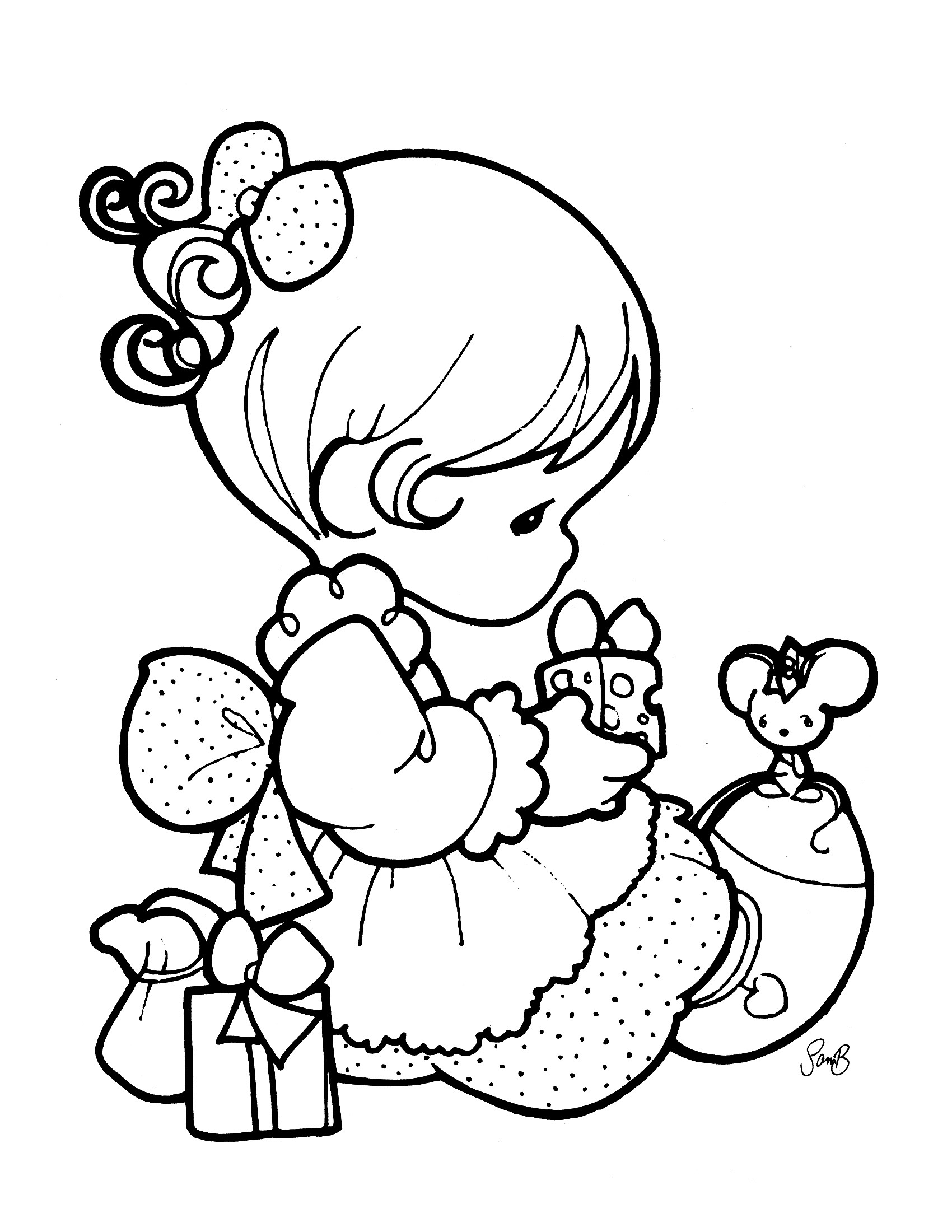1700x2200 Mainstream Precious Moments Coloring Book Pages Baby Printable Free Books
