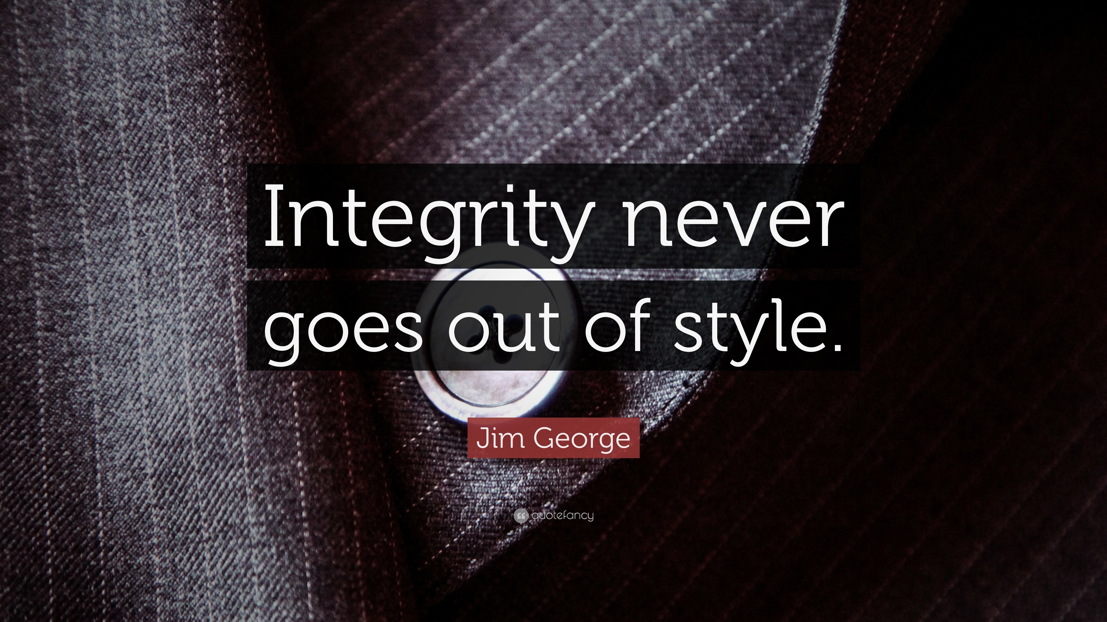 3840x2160 Integrity Quotes: “Integrity never goes out of style.” — Jim George